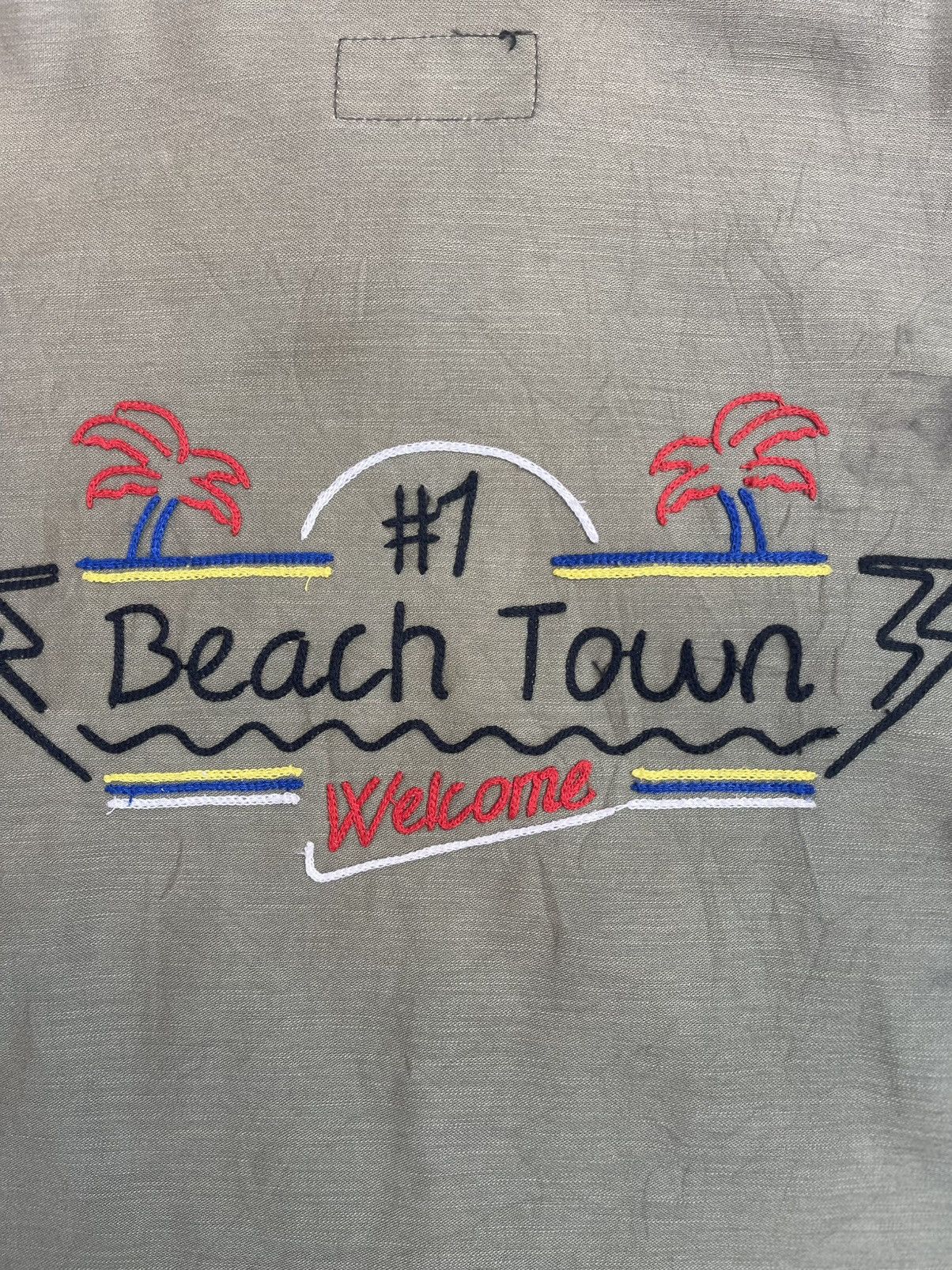 Japanese Brand Sly Jeans Olive Green Embroidered Jacket Beach Resort Vibes Size US S / EU 44-46 / 1 - 4 Thumbnail