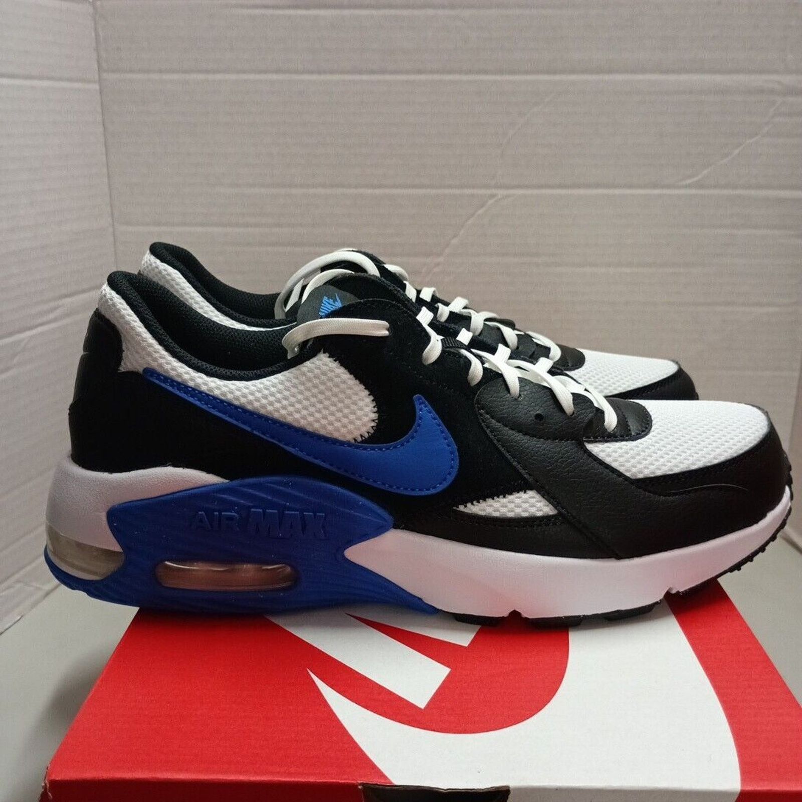 Nike Men's 10.5 Air Max Excee Black Game Royal White Shoes