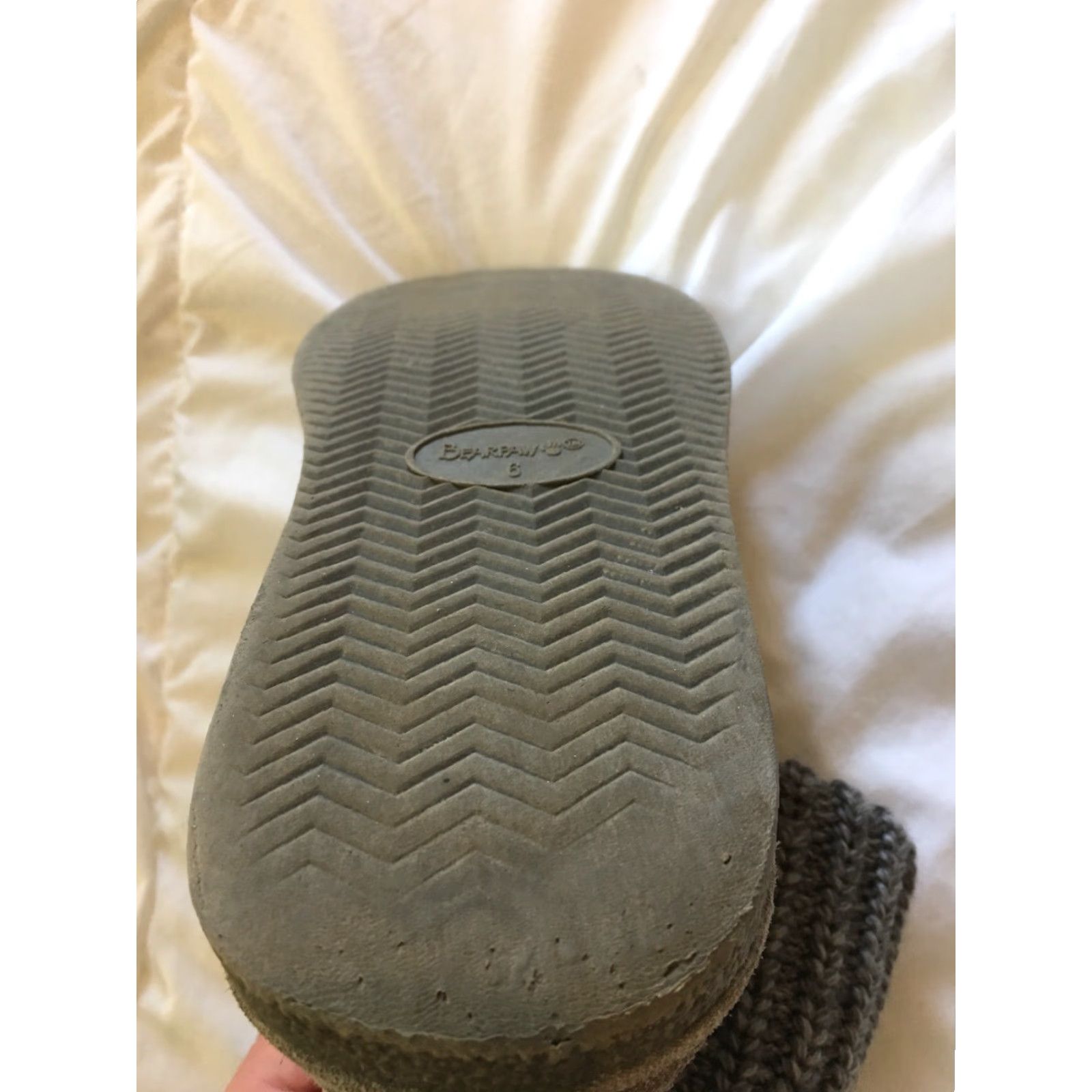 Vintage Bearpaw Women's Boot Gray Suede Knit Uppers & Sheepskin Lining Fold-Over 6 US Size 6 Size US 6 / IT 36 - 5 Thumbnail