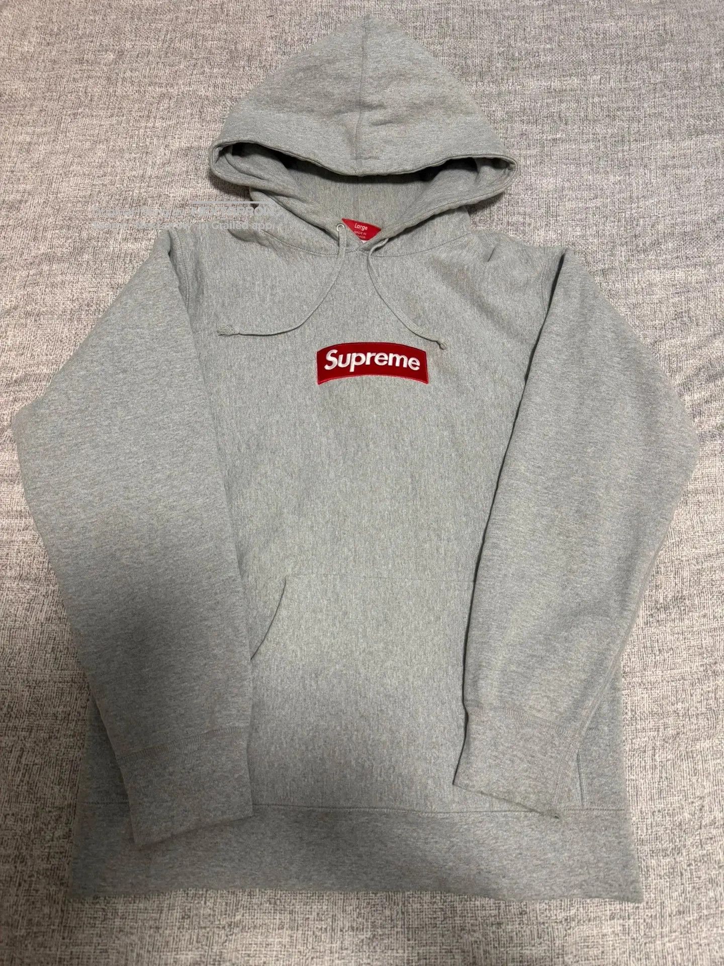 Supreme 1997 Grey Arabic Box Logo Hoodie | Grailed