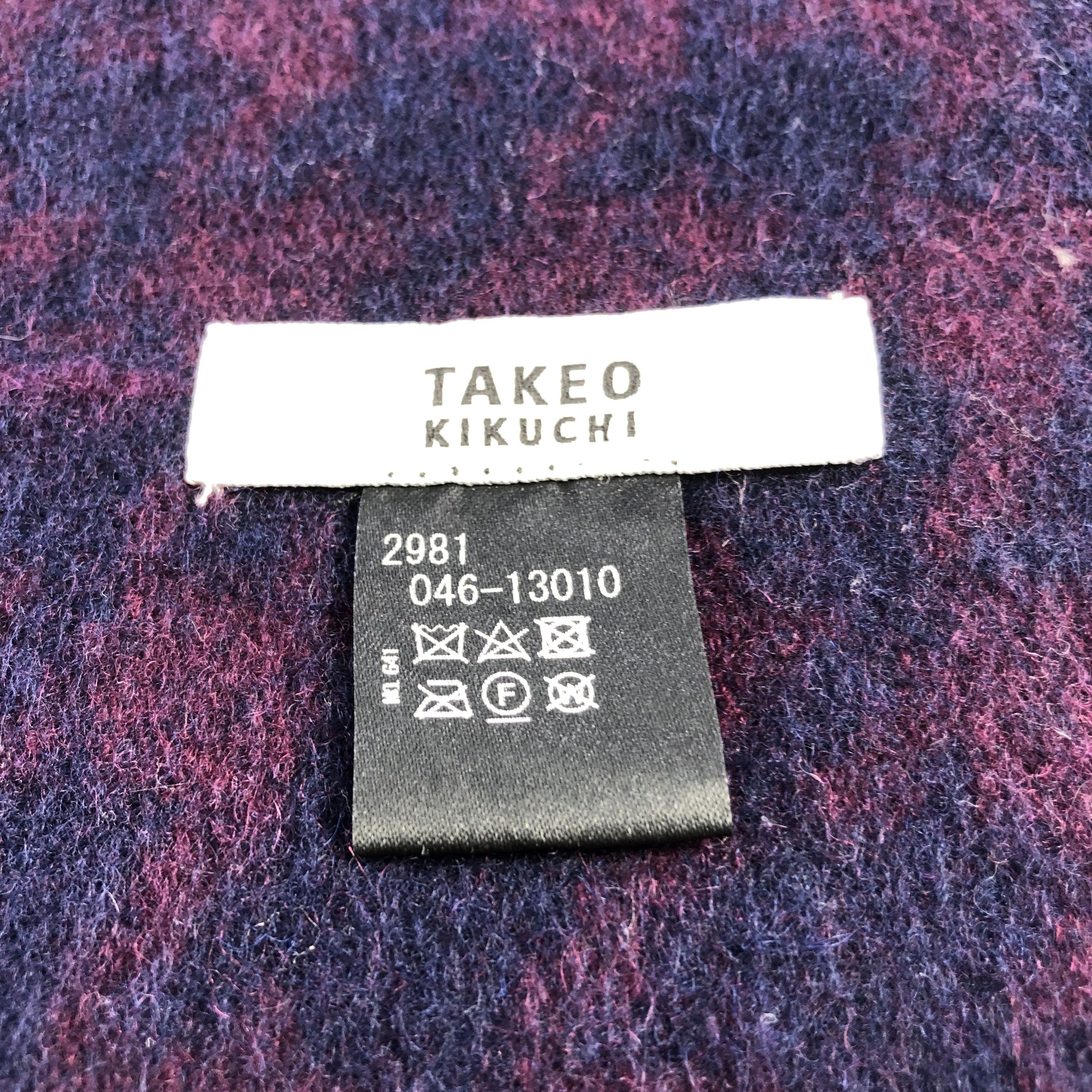 Takeo Kikuchi Takeo Kikuchi Houndstooth Wool Scarf Muffler V2884 Size ONE SIZE - 4 Thumbnail
