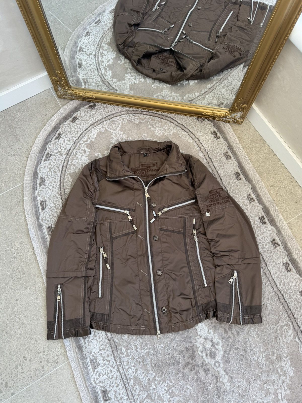 Japanese Brand Vintage Y2K Diesel Style Multi Zip Nylon Bomber Jacket Size S / US 4 / IT 40 - 1 Thumbnail