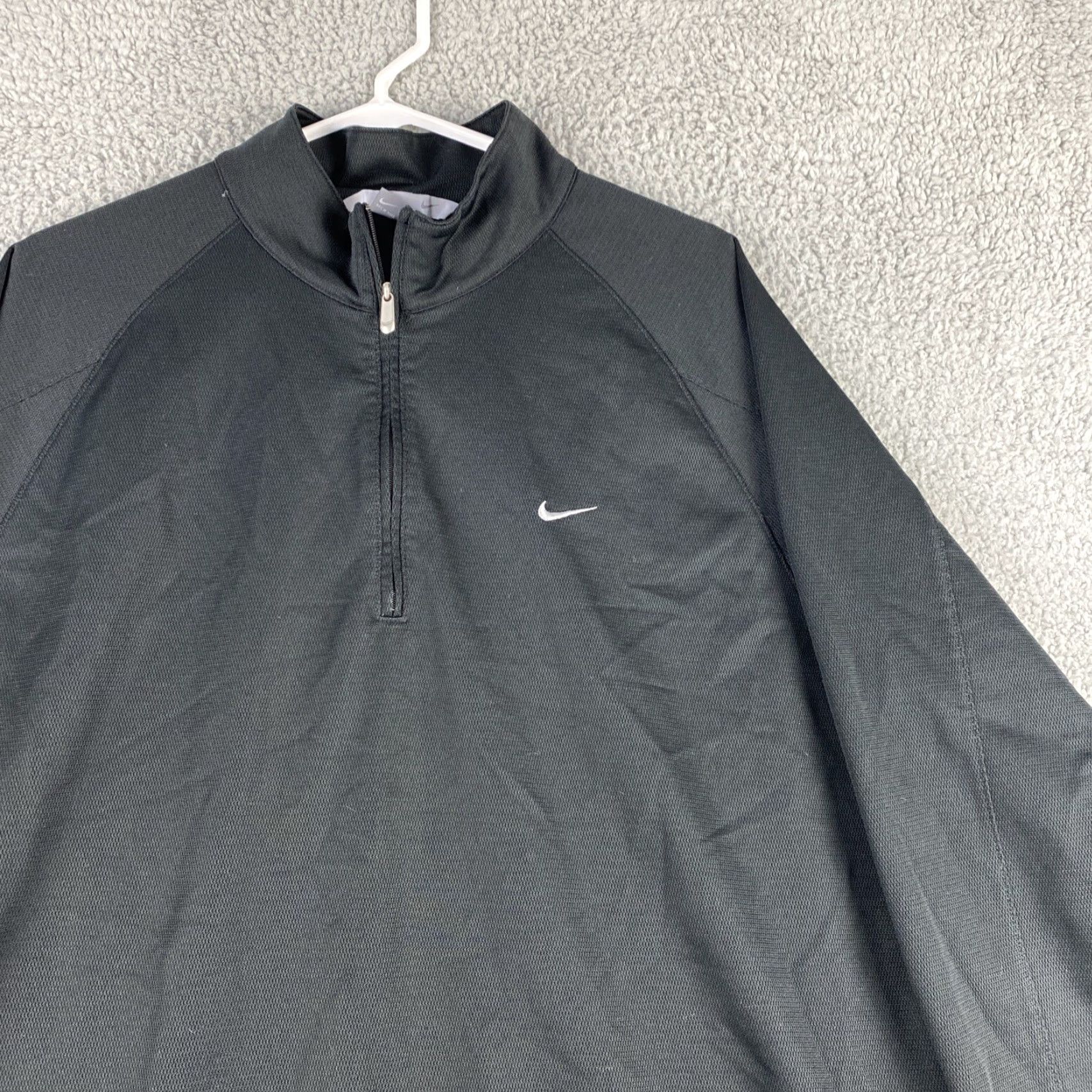 Nike Nike Pullover Jacket Adult XL Black Long Sleeve 1/4 Zip Light Mens Top 44-4 Size US XL / EU 56 / 4 - 2 Thumbnail