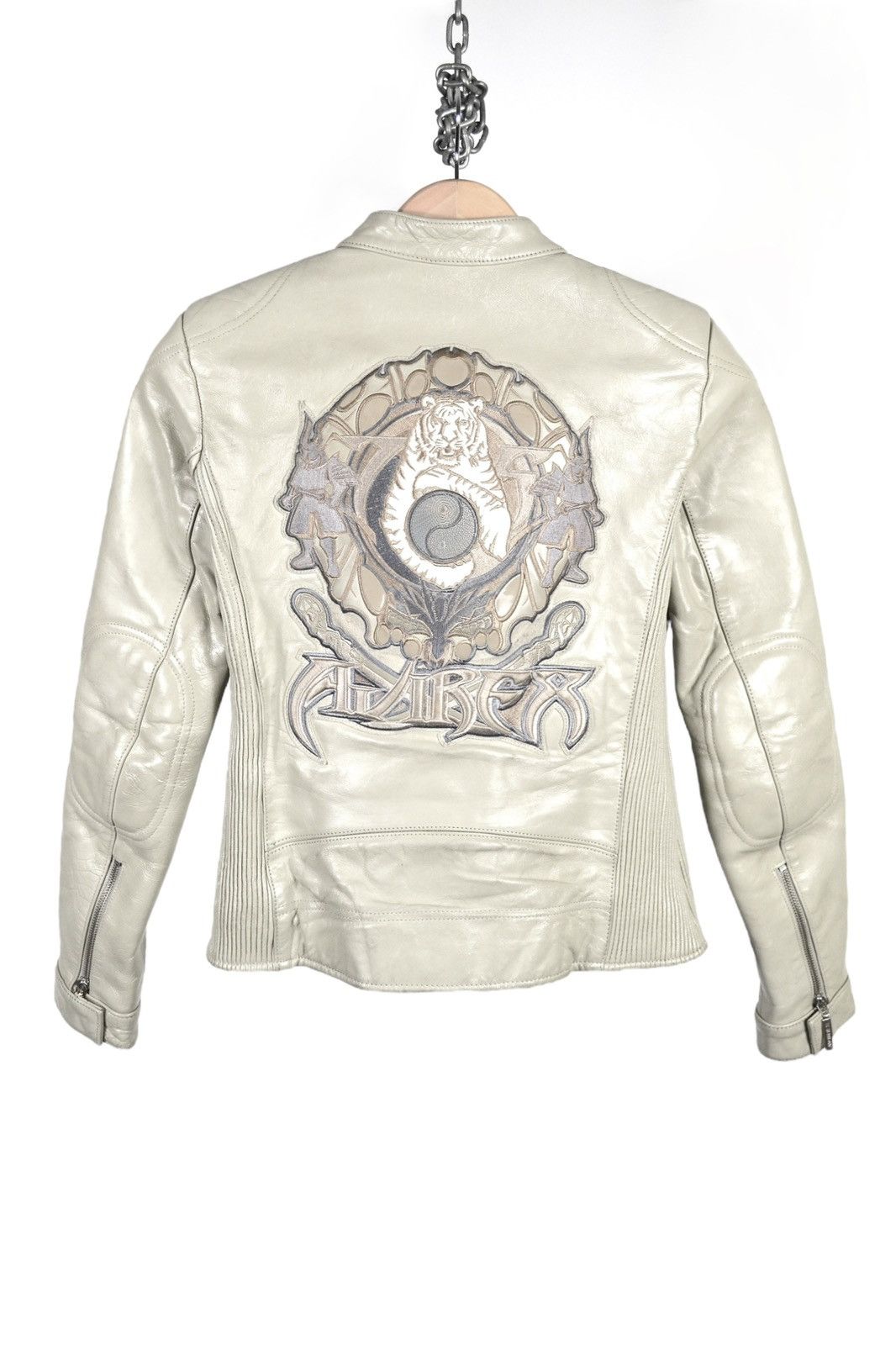 Avirex Y2K Avirex Leather Embroidered Samurai Japanese Biker Jacket Size XS / US 0-2 / IT 36-38 - 10 Thumbnail