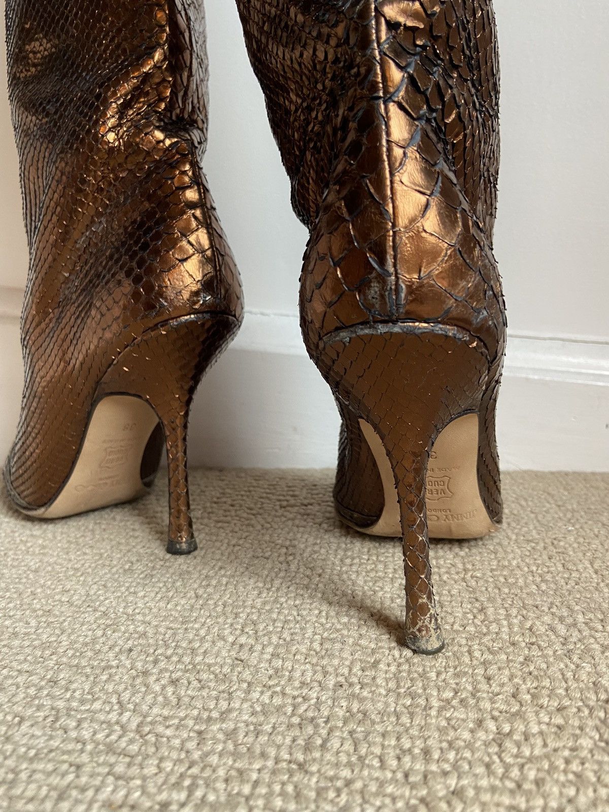 Jimmy Choo Jimmy Choo Mavis Python Metallic Boots Size US 8 / IT 38 - 13 Thumbnail