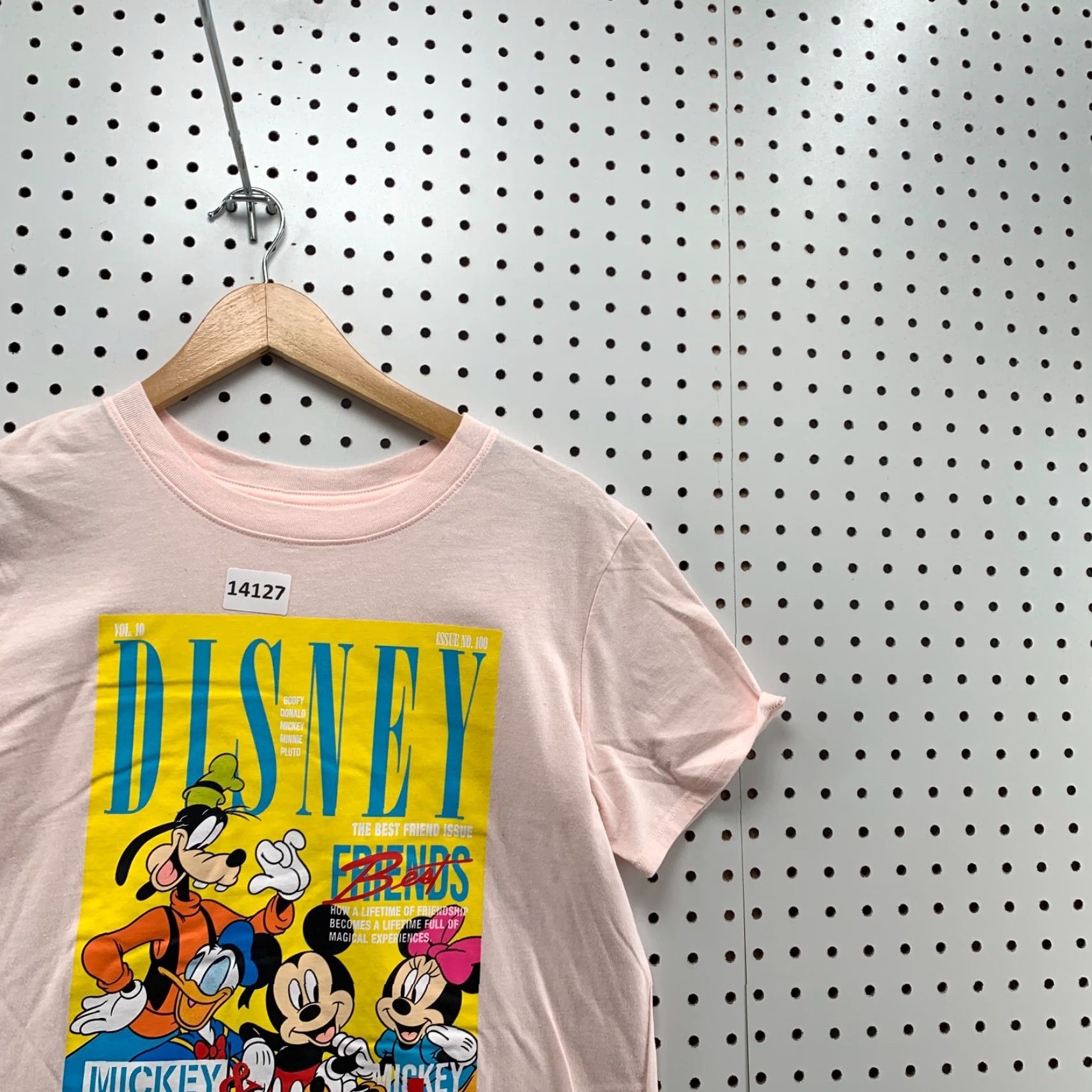Disney Disney Women's T-Shirt Pink Mickey Mouse and Friends Crew Neck Short Sleeve Medium M Modern Cotton Blend Shirt Size 36" / US 14 / IT 50 - 2 Thumbnail