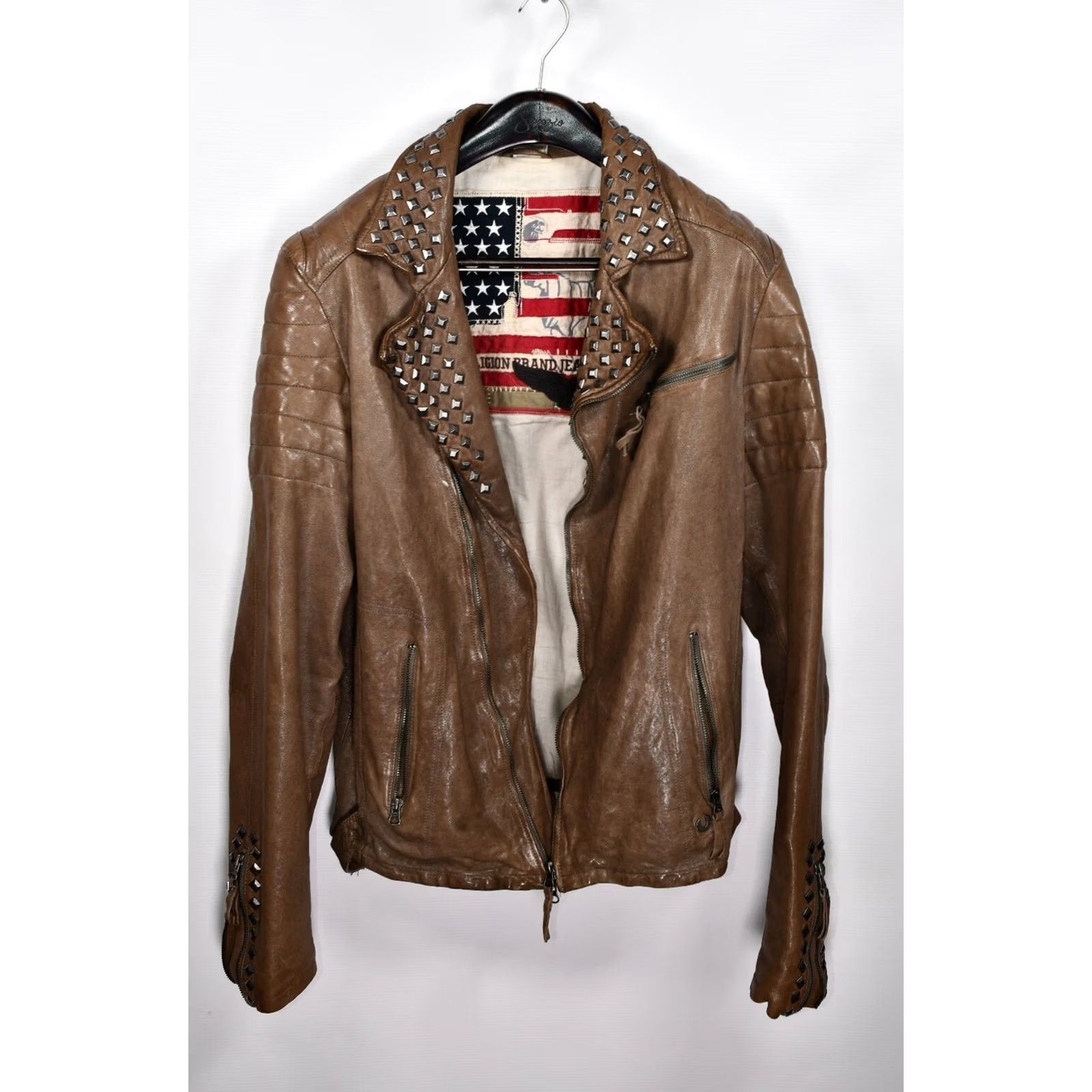 True Religion TRUE RELIGION Jacket Men Biker Leather 3XL Studded Brown Size 3XL Regular Jacket Mens Leather Biker 3XL Brown Studded False content removed Size US XXL / EU 58 / 5 - 5 Thumbnail