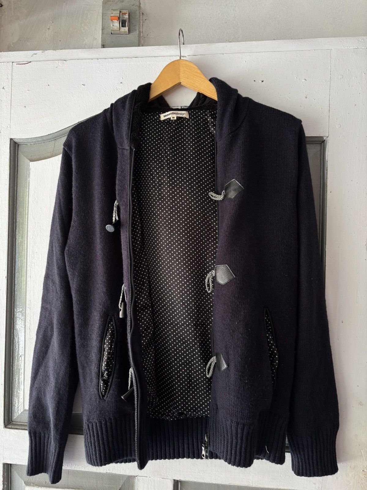 Y2K Semantic Design Knitwear ziphoodie