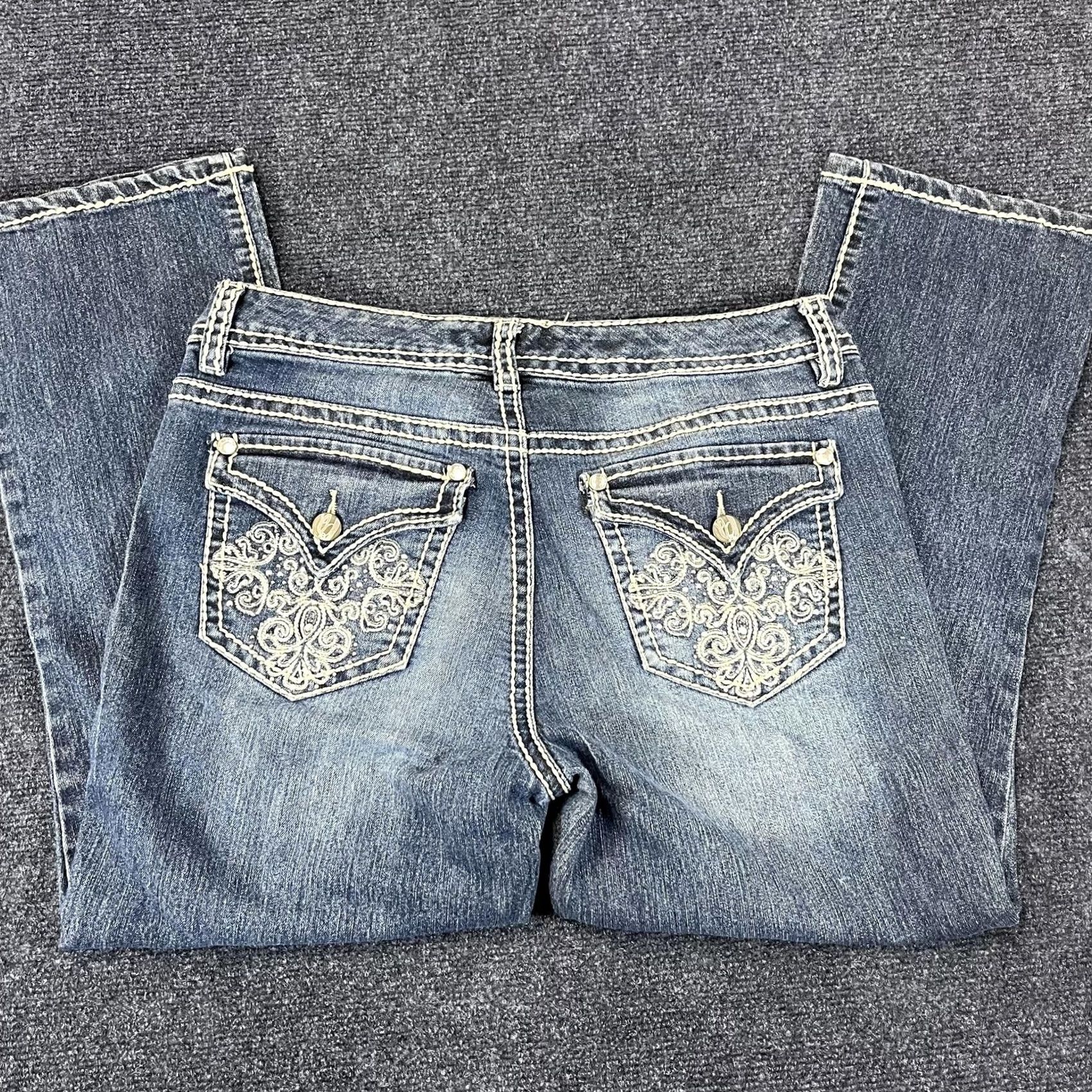 Nine West Nine West Jeans Womens 6 Blue Bootcut Mid Rise Stretch Embroidered Pockets Denim Jeans Size 28" / US 6 / IT 42 - 4 Thumbnail