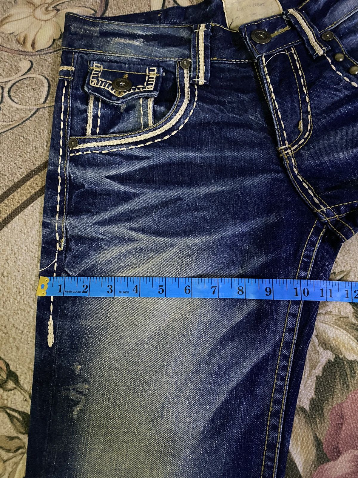 If Six Was Nine Vintage Yoshitomo Nara Lolita Distressed Denim Size US 32 / EU 48 - 23 Thumbnail
