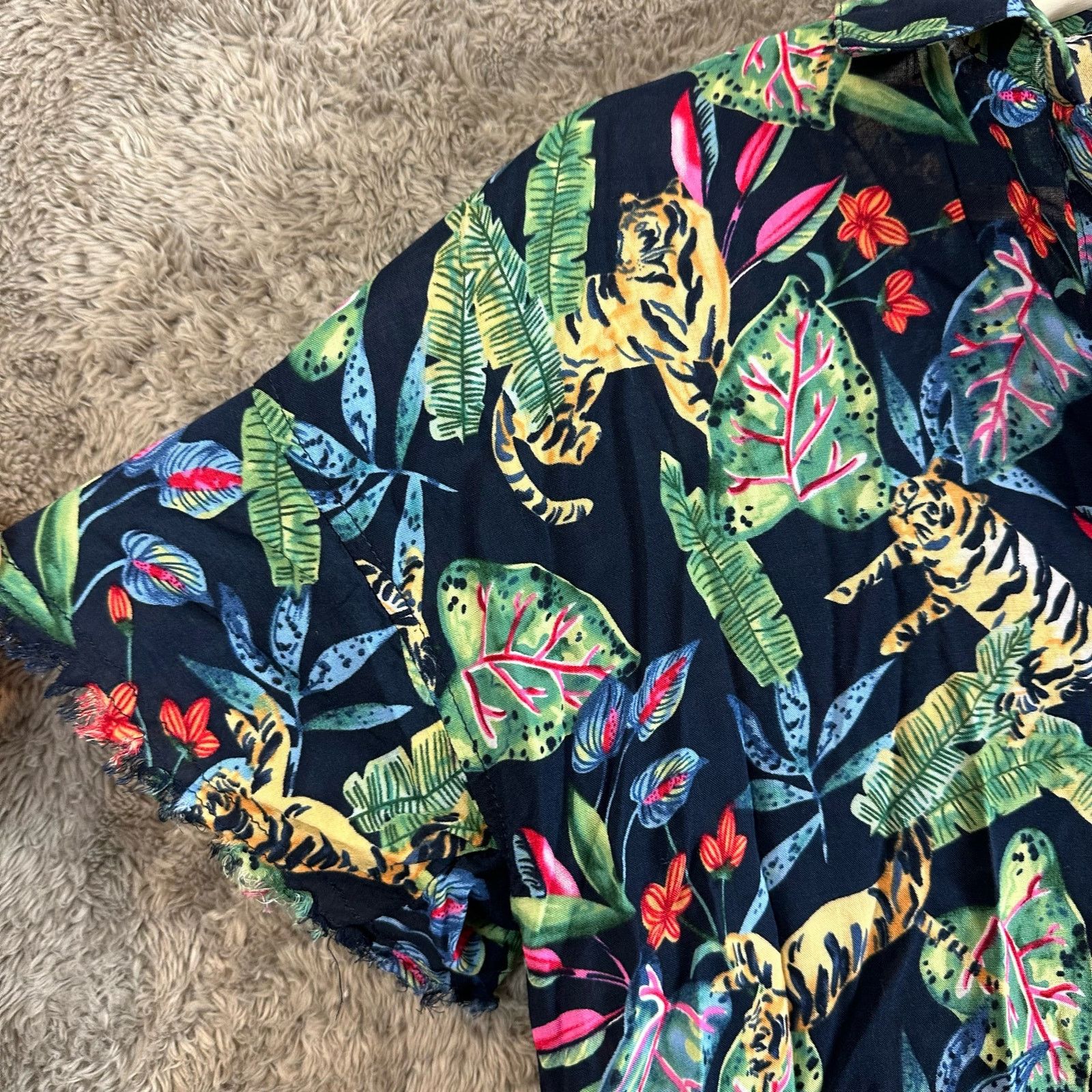 Other Philosophy Tropical Tiger Crop Shirt Top Fray Edge XS Size XS / US 0-2 / IT 36-38 - 6 Thumbnail
