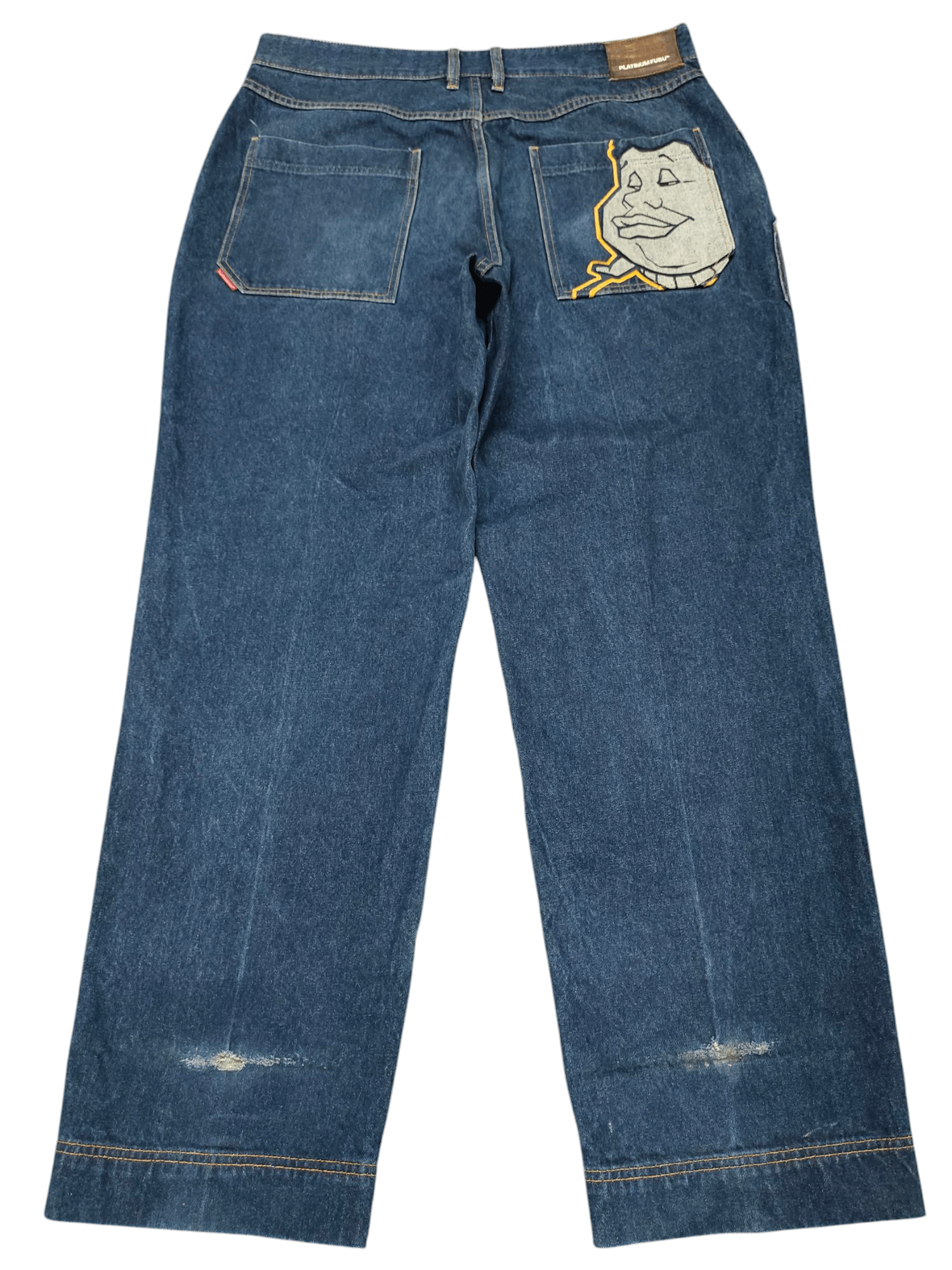 Baggy Jeans Fubu Fat Albert Embroidered Denim Wide Jnco, image size:1500x2000