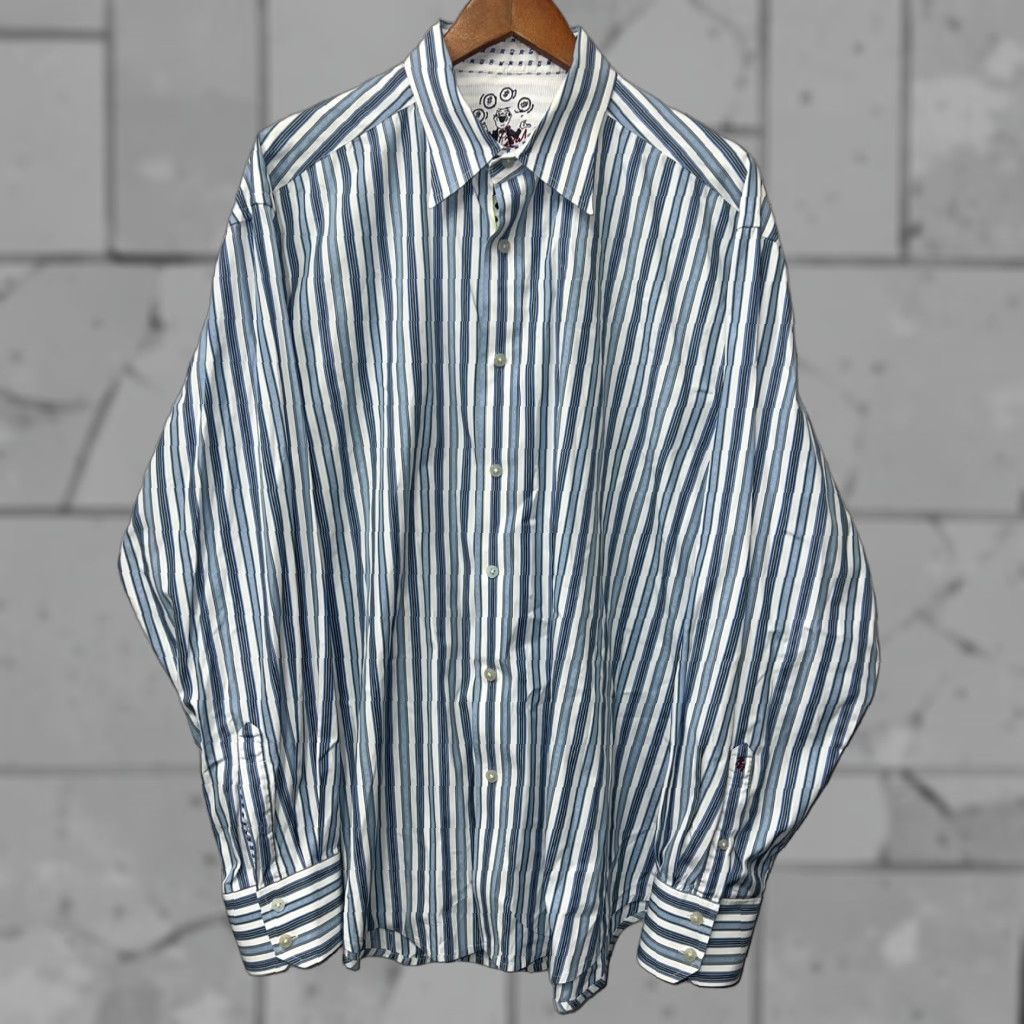 Robert Graham Robert Graham Shirt Men 2XL Button-Up Long Sleeve Blue Striped Regular Size US XXL / EU 58 / 5 - 1 Thumbnail