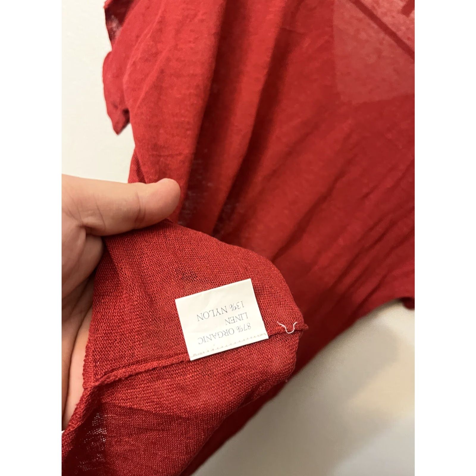 Eileen Fisher EILEEN FISHER Red Linen Nylon V-Neck Tunic Blouse Regular Size Small Womens Size S / US 4 / IT 40 - 4 Thumbnail