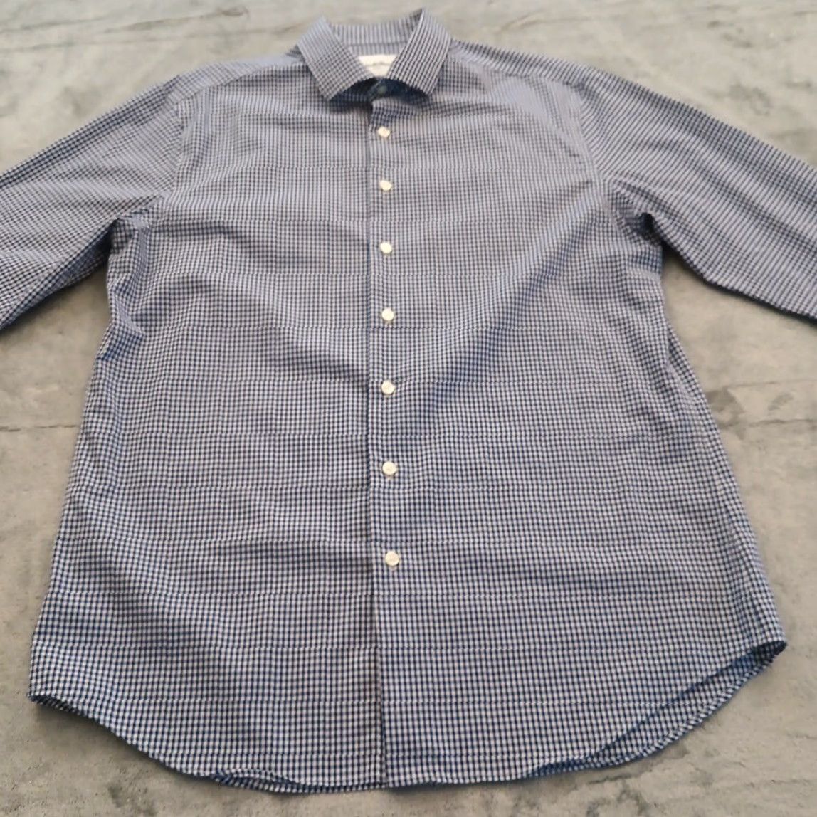 Vintage Goodfellow Shirt Mens Large Blue Plaid Long Sleeve Button Up Cotton Size US L / EU 52-54 / 3 - 4 Thumbnail