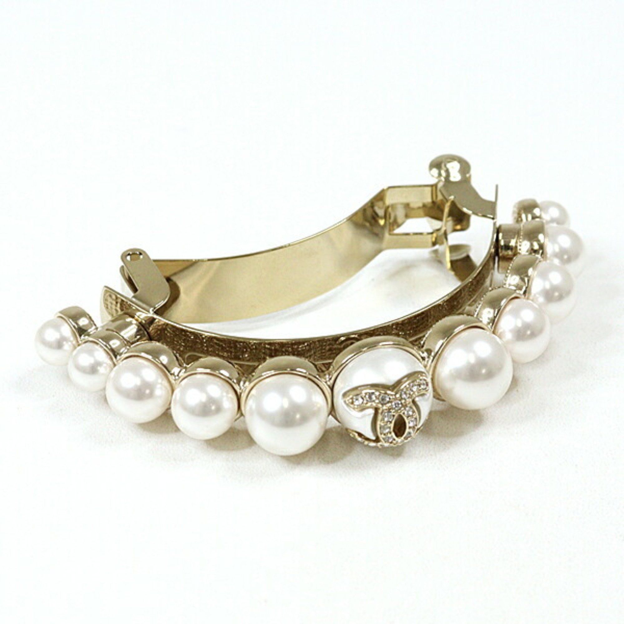 Chanel Chanel pony barrette fake pearl rhinestone coco mark hair Size ONE SIZE - 1 Thumbnail