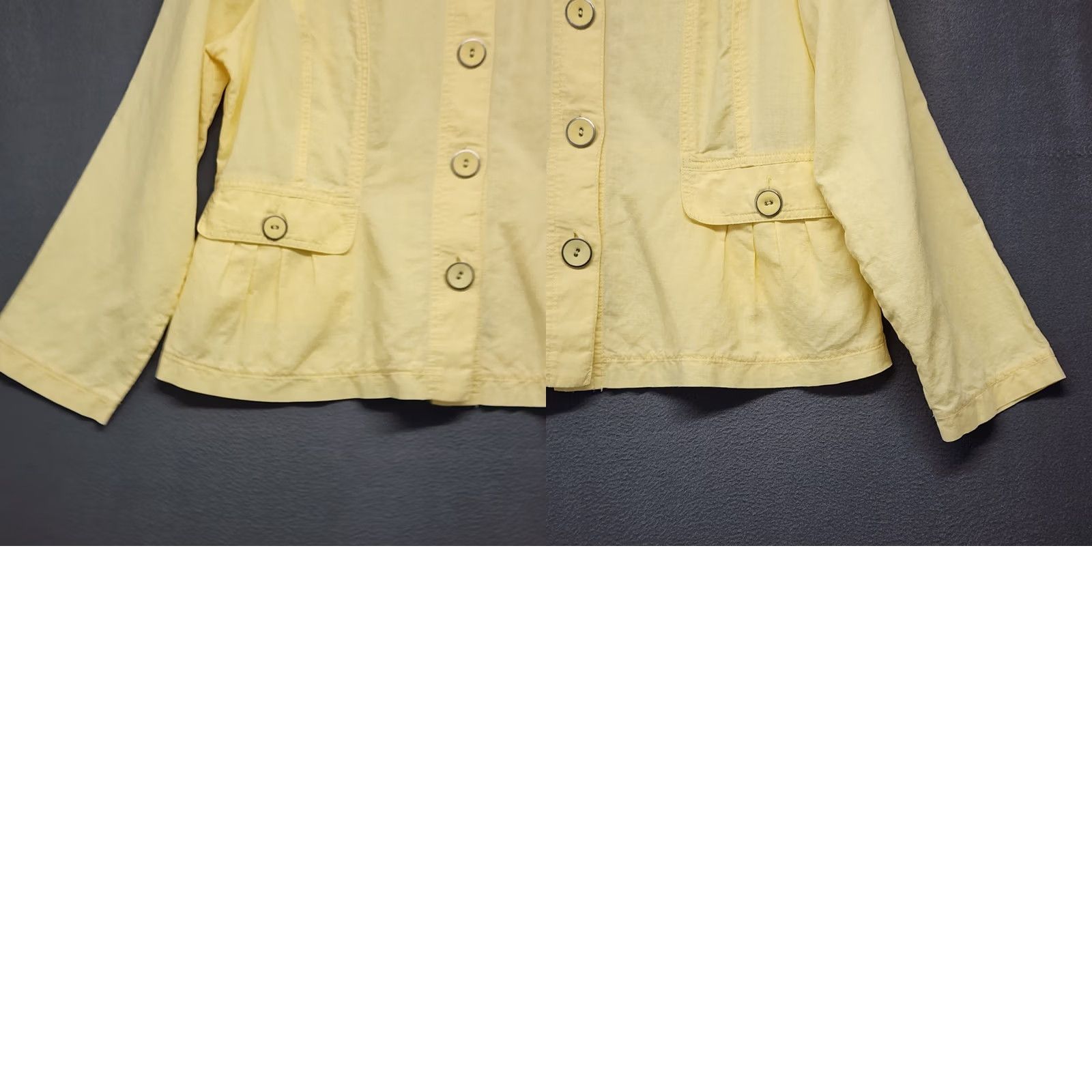 Vintage Chicos Jacket Blazer Womens Size L US Large Button Front Linen Cotton Yellow, Boys? Size L / US 10 / IT 46 - 8 Thumbnail