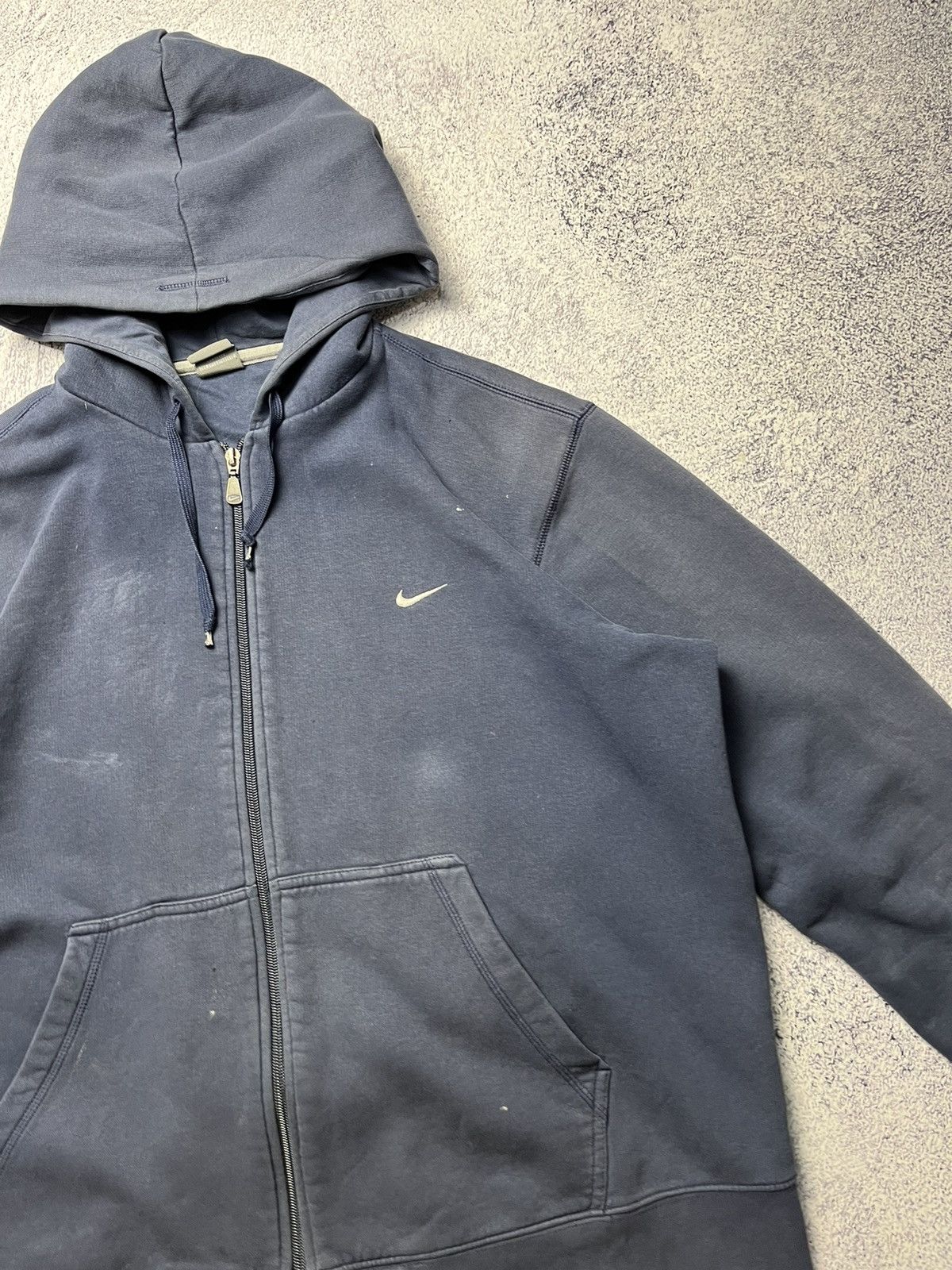 Nike Vintage Nike Distressed Zip Up Hoodie Swoosh Drill Size US L / EU 52-54 / 3 - 7 Thumbnail