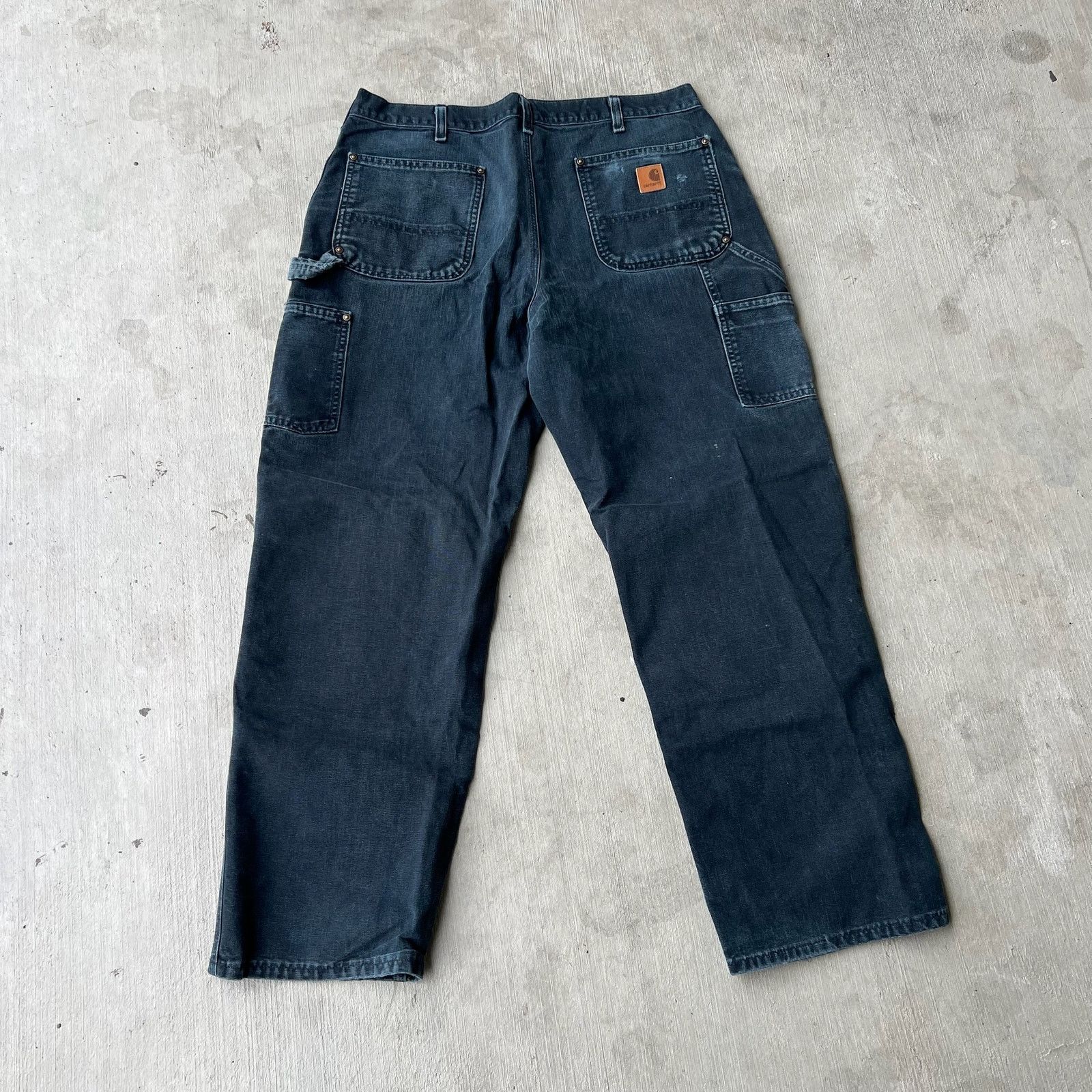 Carhartt × Vintage Carhartt faded black double knee work wear carpenter pants Size US 35 - 5 Thumbnail