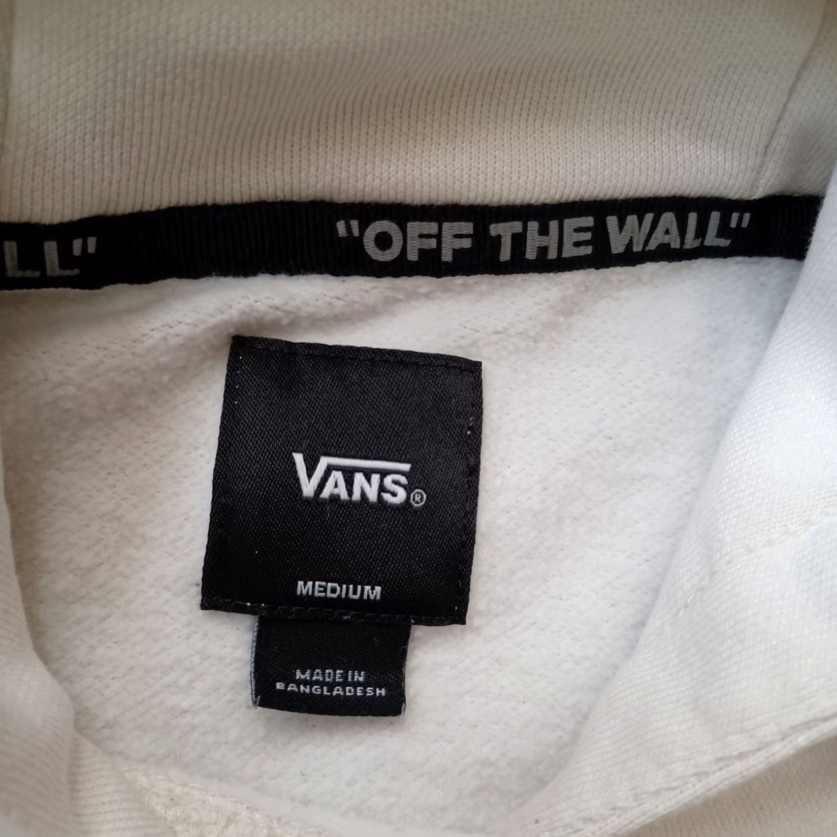 Vans VANS Mens Hoodie M Ivory Pullover Kangaroo Pocket Embroidered Logo For The Earth Zipper Pocket Size US M / EU 48-50 / 2 - 2 Thumbnail