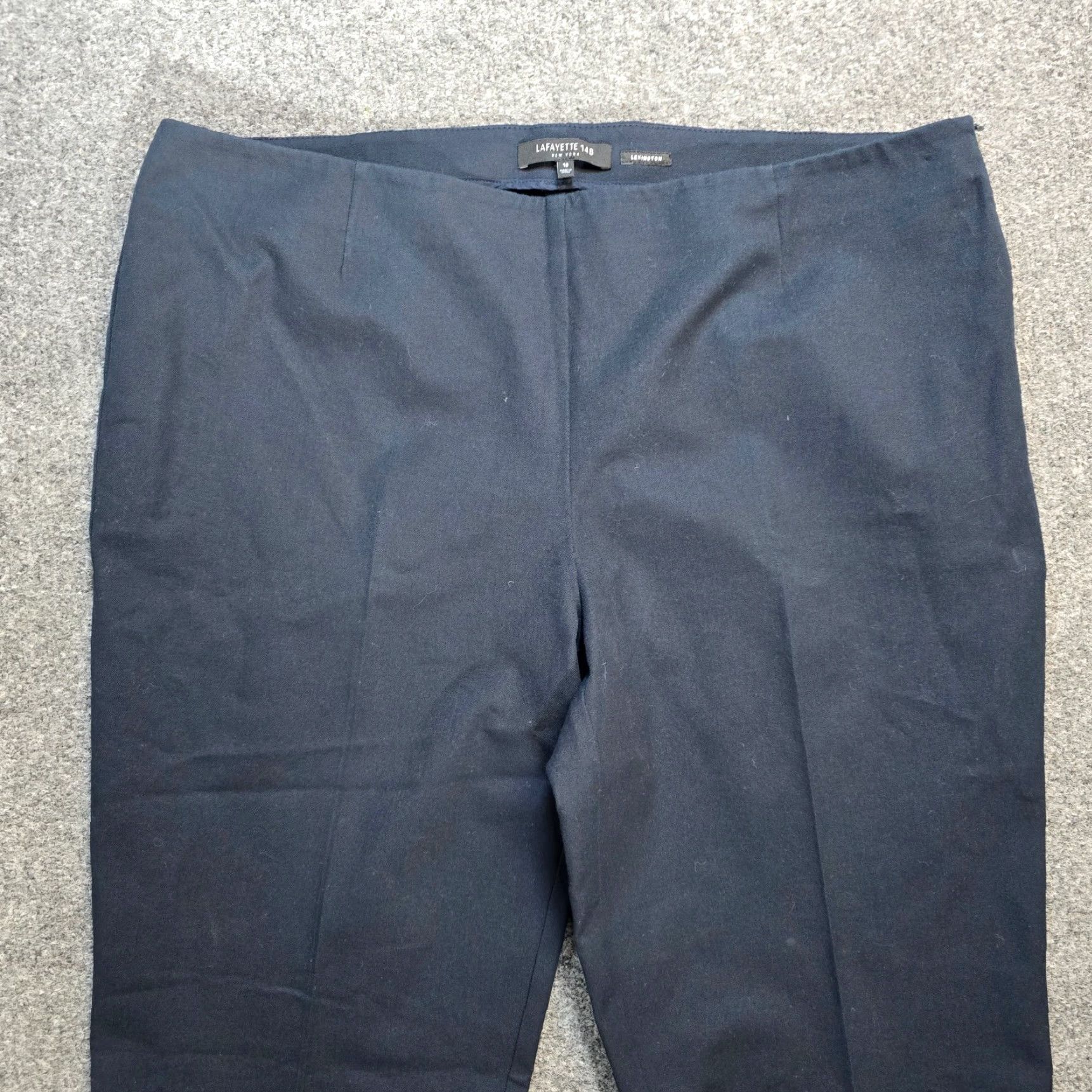 Vintage Lafayette 148 Pants Womens 16 Blue Skinny High Rise Zip Stretch Career Size 26" / US 2 / IT 38 - 2 Thumbnail