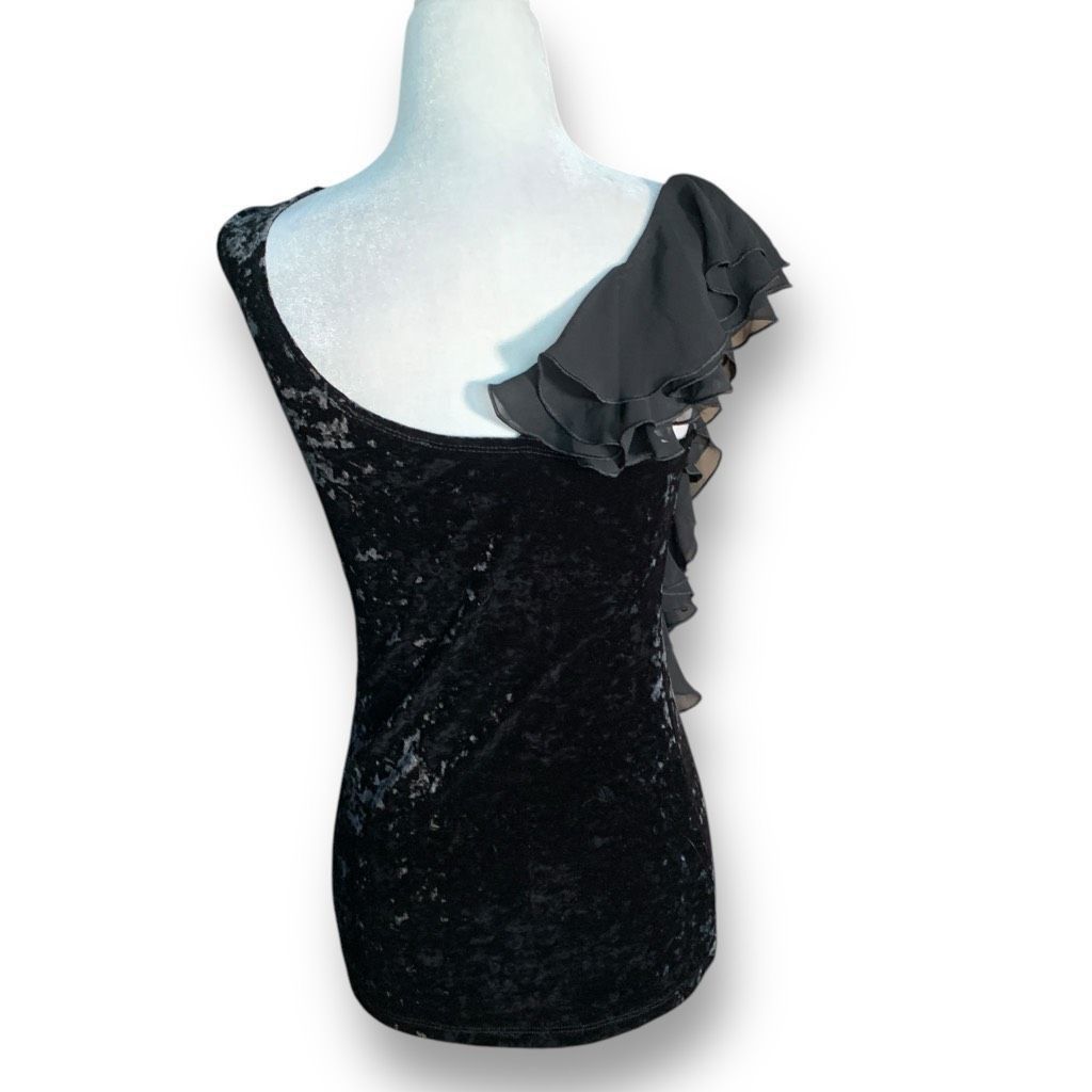 Vintage Vintage Deadstock iZ Byer California Black Velvet Ruffle Det Size S / US 4 / IT 40 - 5 Thumbnail