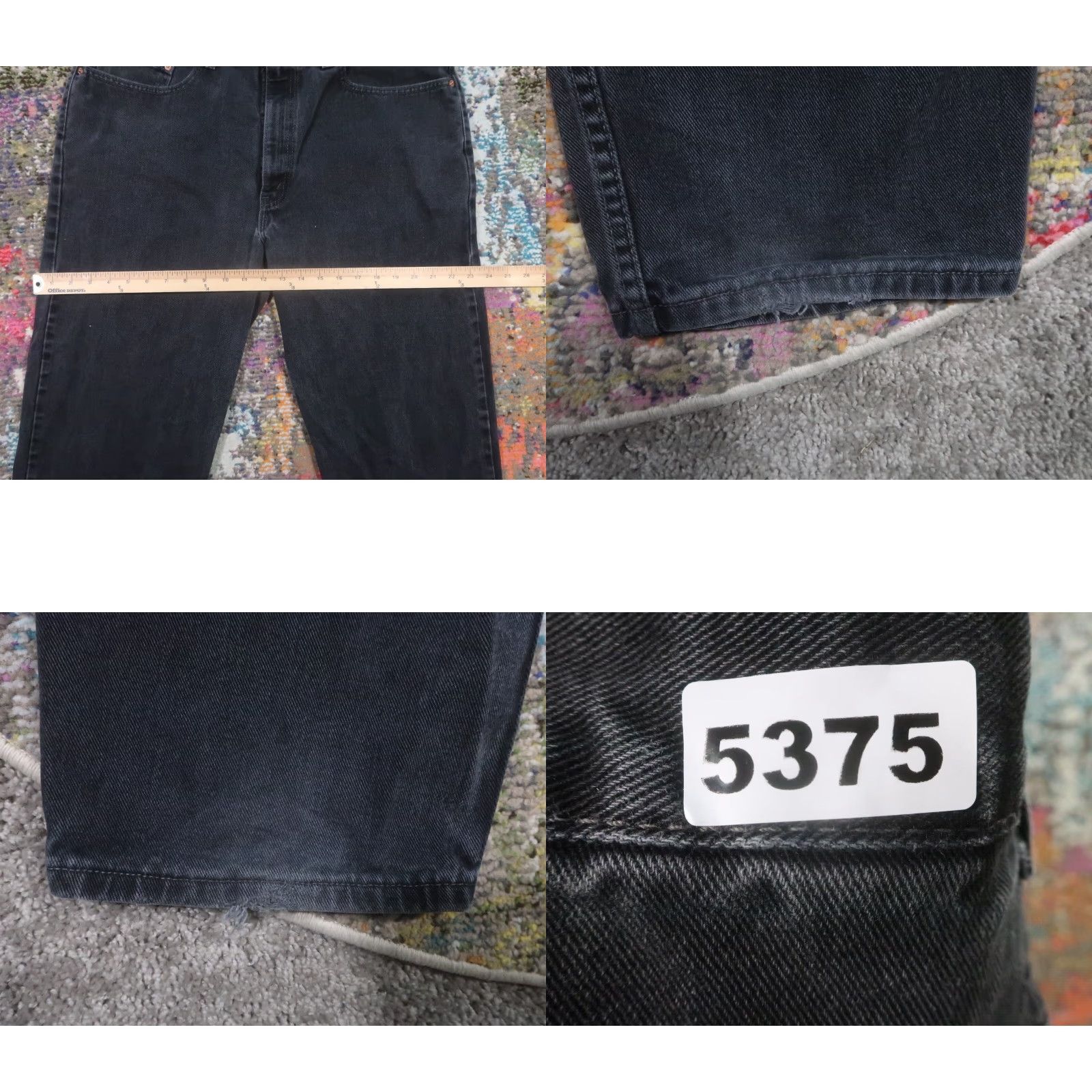 Levi's VINTAGE Levi's Jeans 550 36x32 Black Relaxed Tapered Denim 5-Pocket Zip Canada Mens Size US 36 / EU 52 - 9 Thumbnail