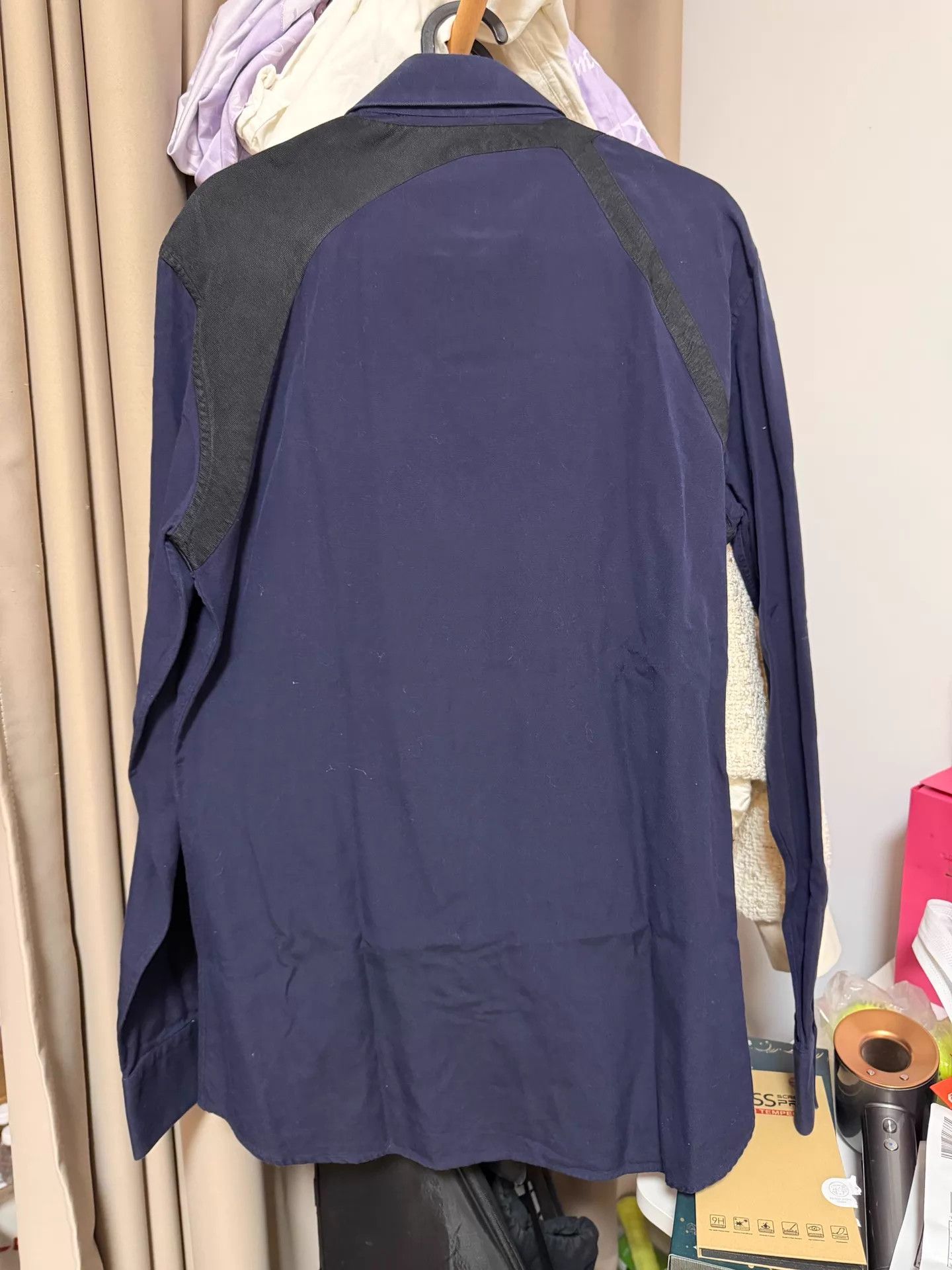 Alexander McQueen AMQ Navy & Black Shoulder Strap Shirt Men's 48 Size US M / EU 48-50 / 2 - 2 Thumbnail
