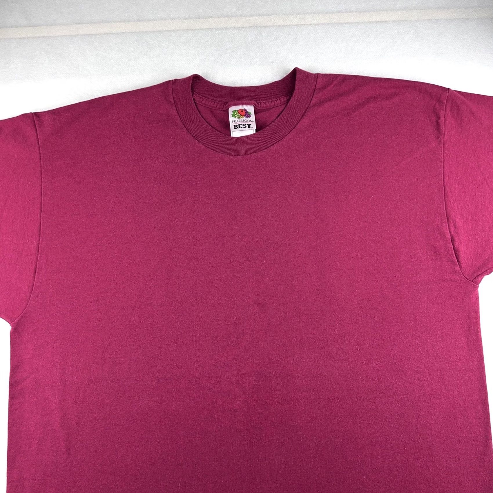 Fruit Of The Loom VINTAGE fruit of the loom best T-Shirt Mens XL Burgundy Red 90s 80s 90s Shirt Size US XL / EU 56 / 4 - 3 Thumbnail