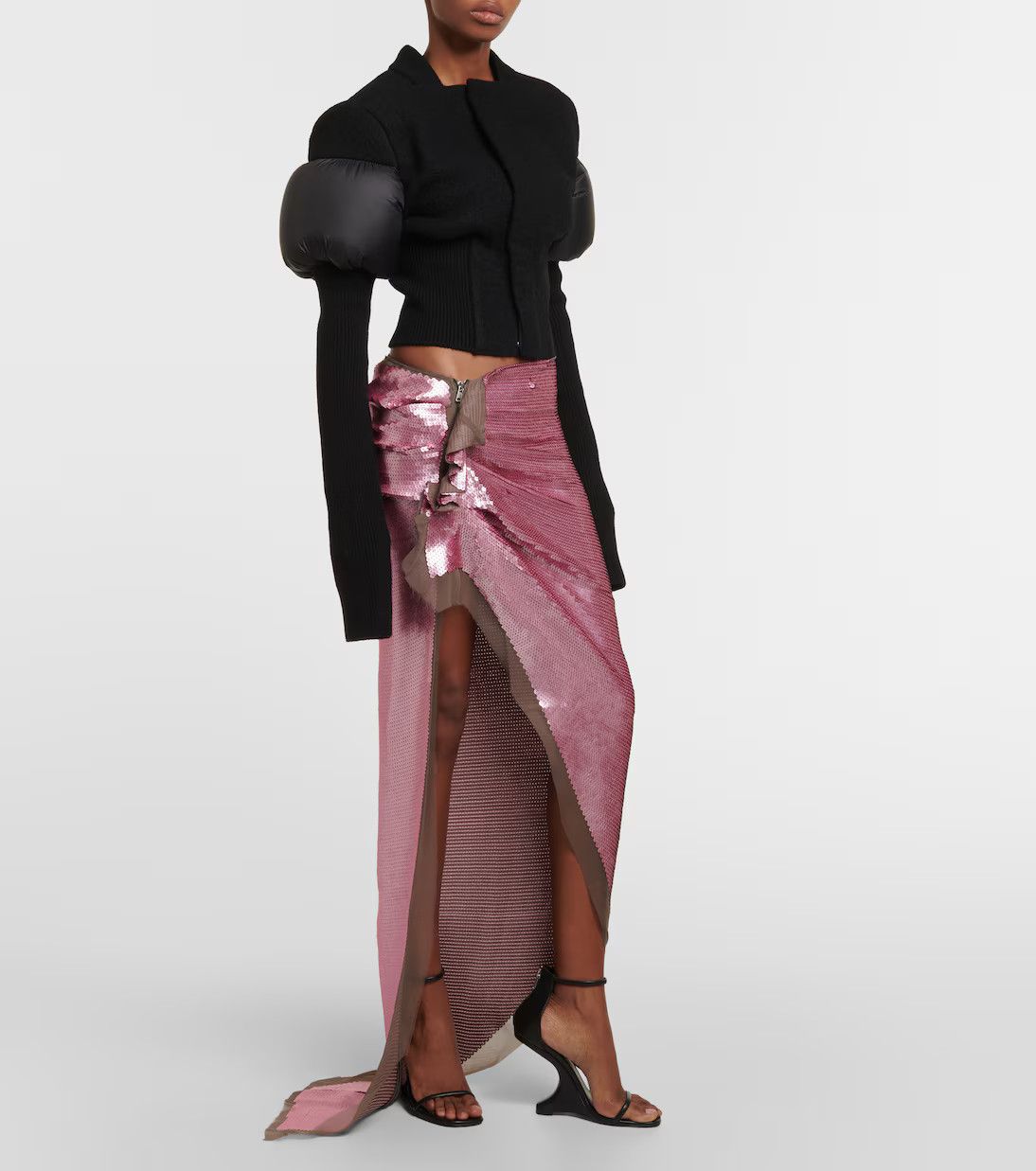 Rick Owens o1y0126 Maxi Skirt in Pink Size 26" / US 2 / IT 38 - 2 Thumbnail