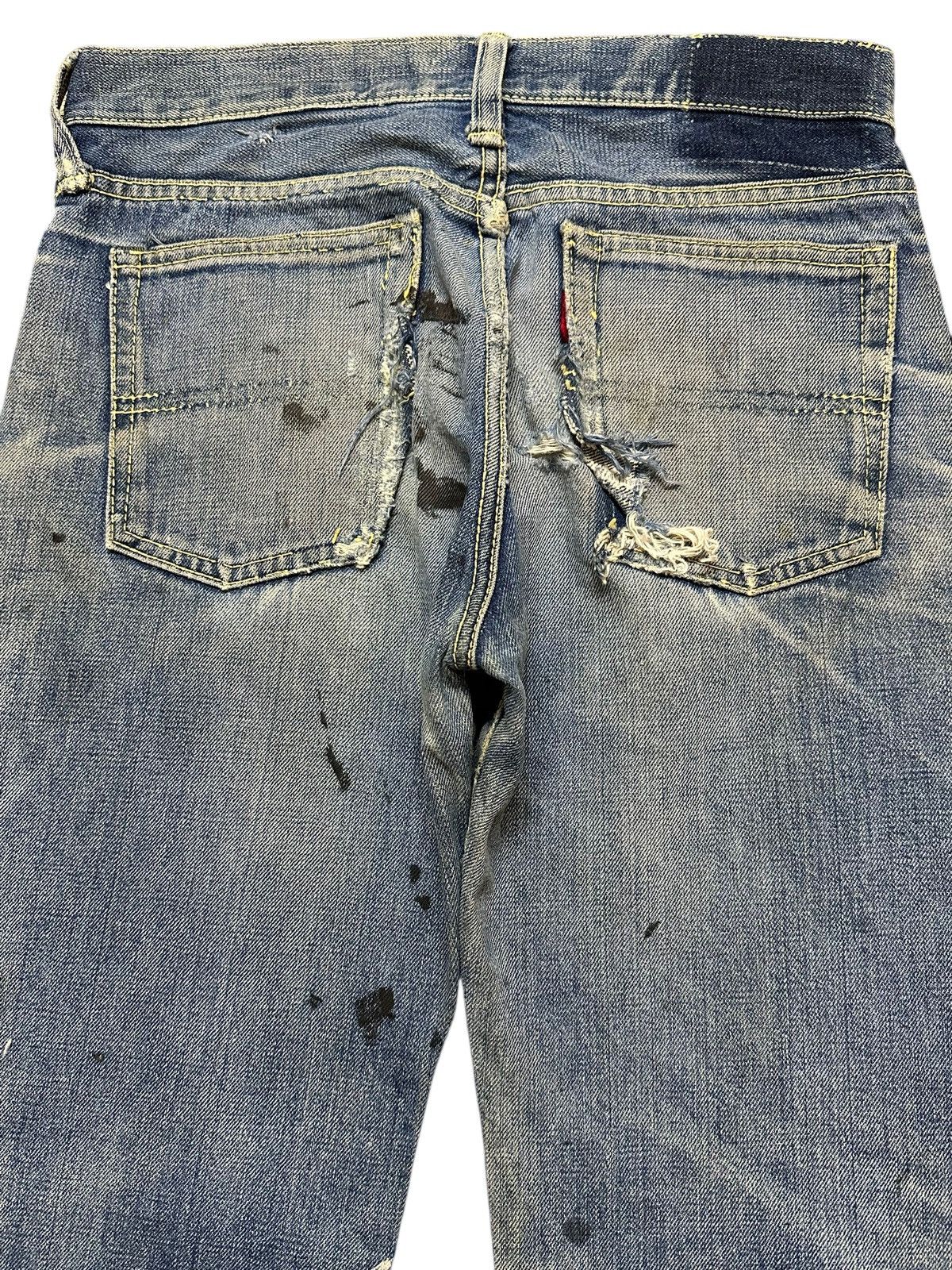 14th Addiction Crazy Vintage 70s Big Stone Mud Wash Painted Distress Flare Size US 27 - 5 Thumbnail