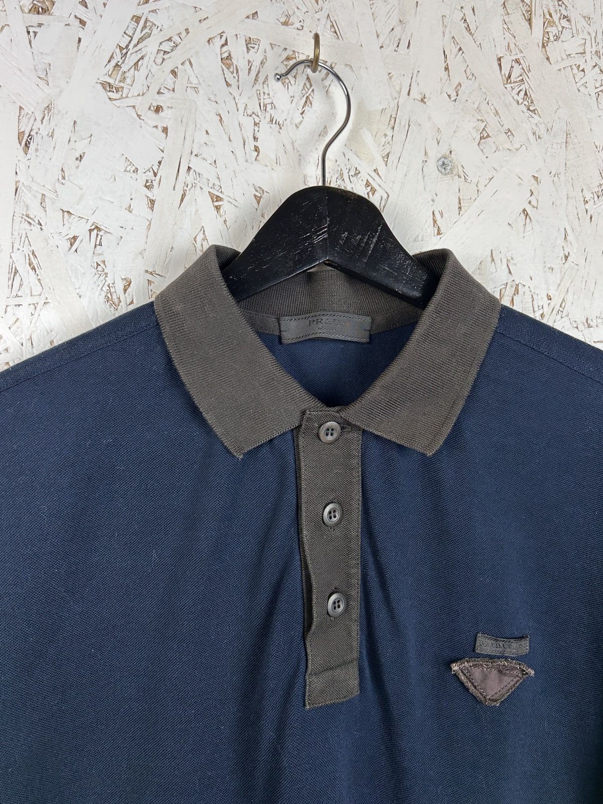 Prada Prada Contrast-Trimmed Cotton Pique Polo Shirt Size US XL / EU 56 / 4 - 4 Thumbnail