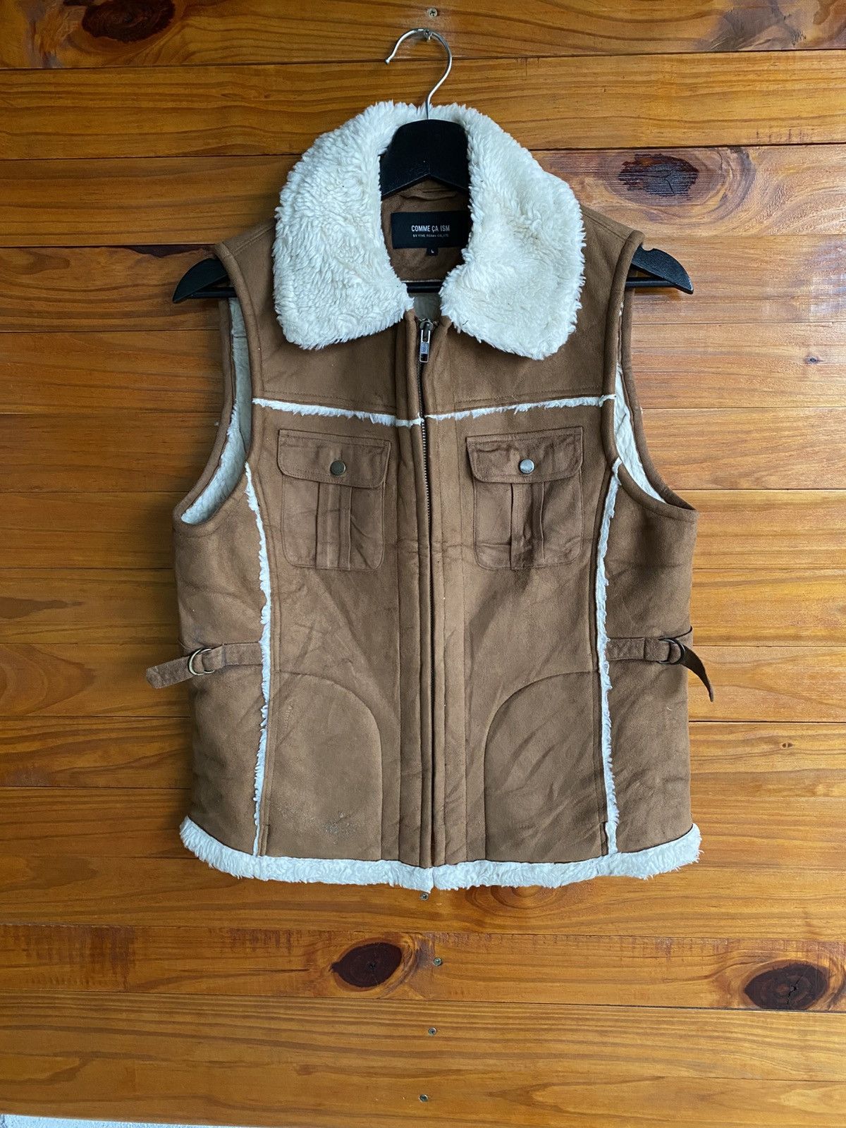 Comme Ca Ism Comme Ca Ism Faux Shearling Vest – Brown Sherpa Lined Size US M / EU 48-50 / 2 - 3 Thumbnail