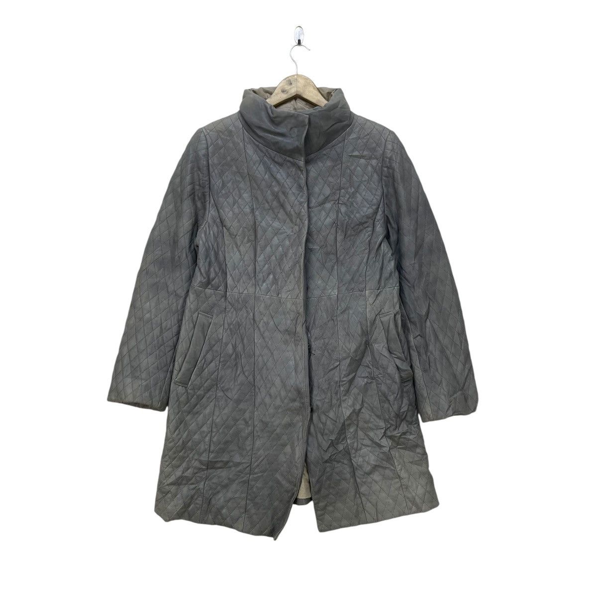Genuine Leather × Leather × Vintage Leather Quilted Long Jacket Size M / US 6-8 / IT 42-44 - 1 Thumbnail