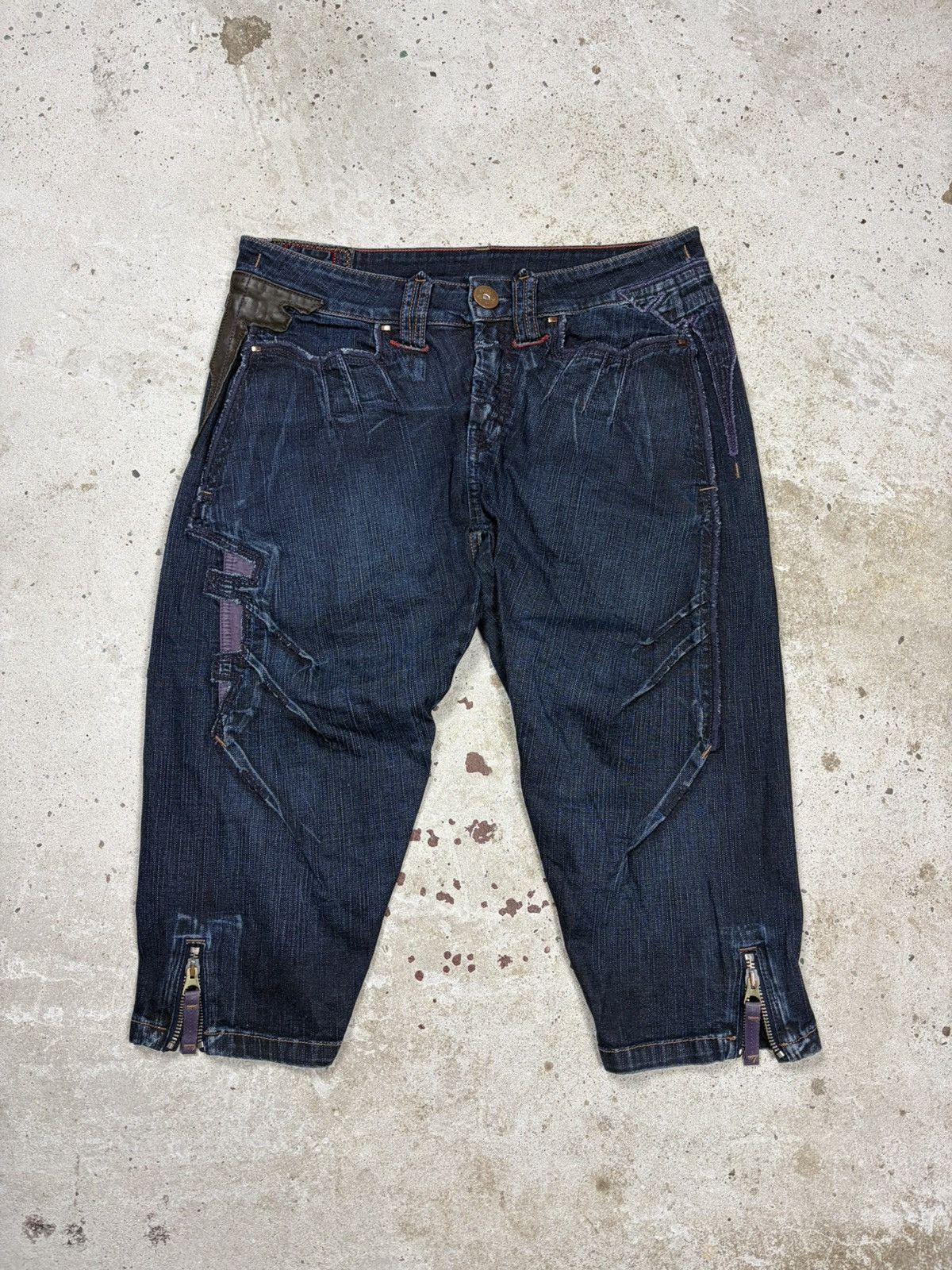 Marithe + Francois Girbaud Marithe Francois Girbaud Cargo Capri Jeans with Zippers Size 29" - 1 Thumbnail