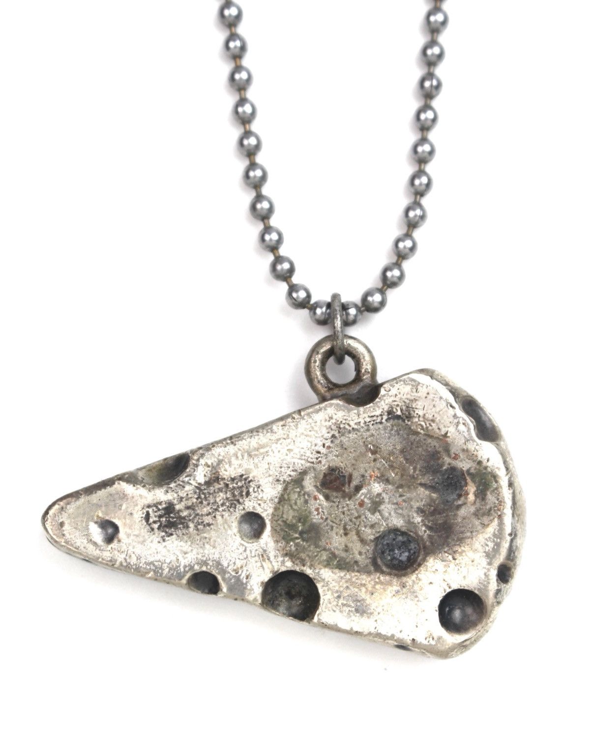 Vintage 2000S JAPANESE MADE CHEESE WEDGE DISTRESSED SILVER NECKLACE Size ONE SIZE - 5 Thumbnail