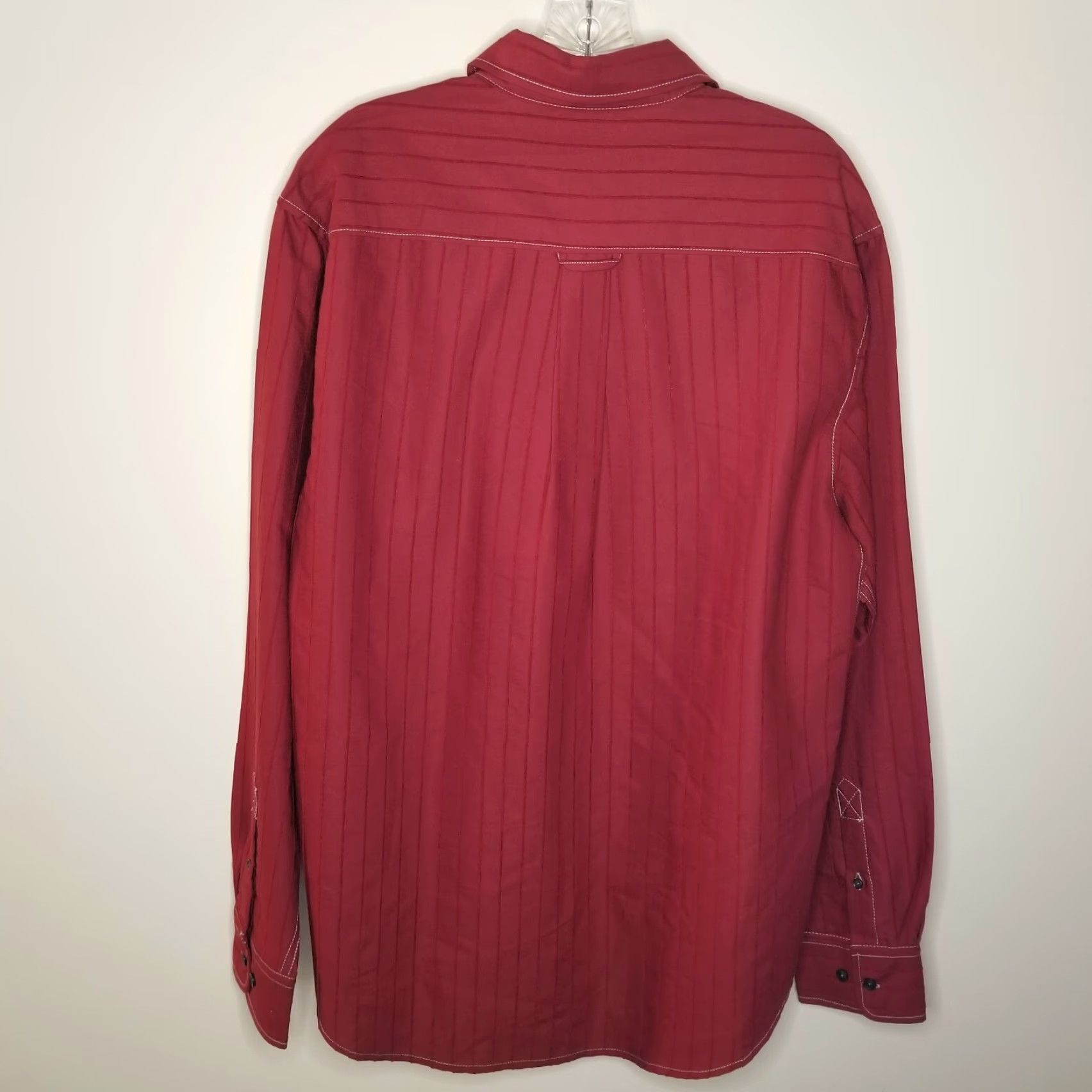 Vintage Cultura Mens Red Long Sleeve Button-Up Dress Shirt L Size Regular Button-Up Mens Red Long Sleeve Dress Shirt Size L Size 42R - 4 Thumbnail