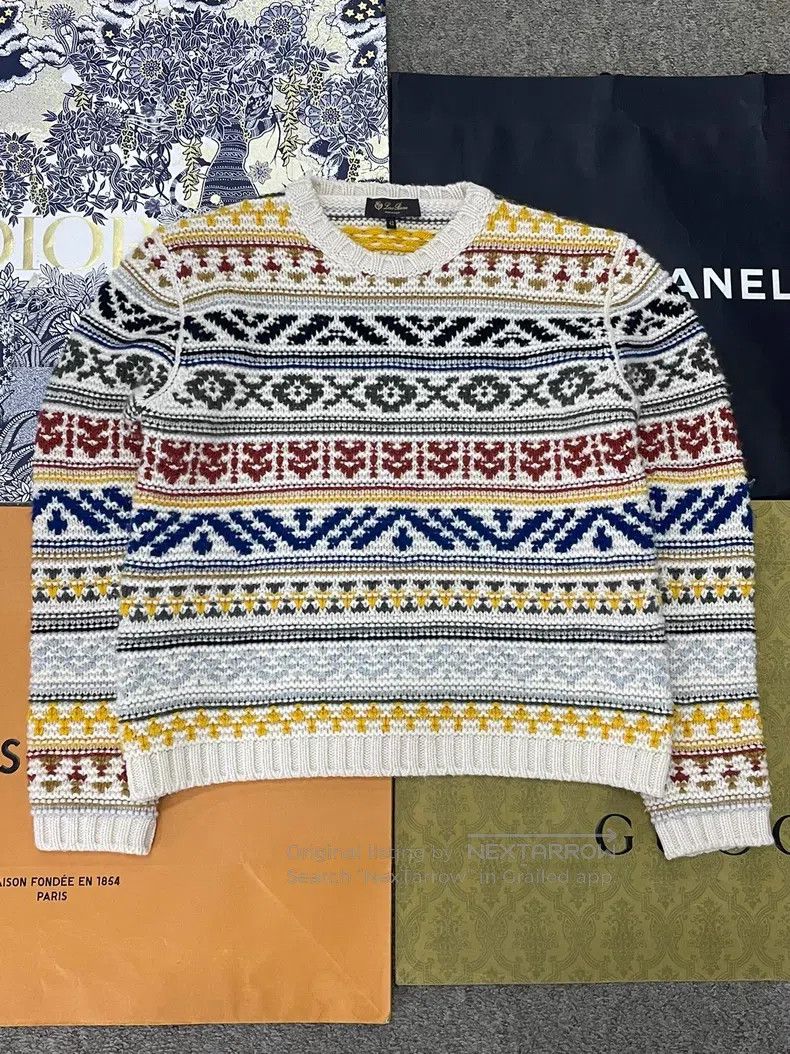 Loro Piana Loro Piana Colorful Striped Printed Cashmere Sweater Size S / US 4 / IT 40 - 1 Thumbnail
