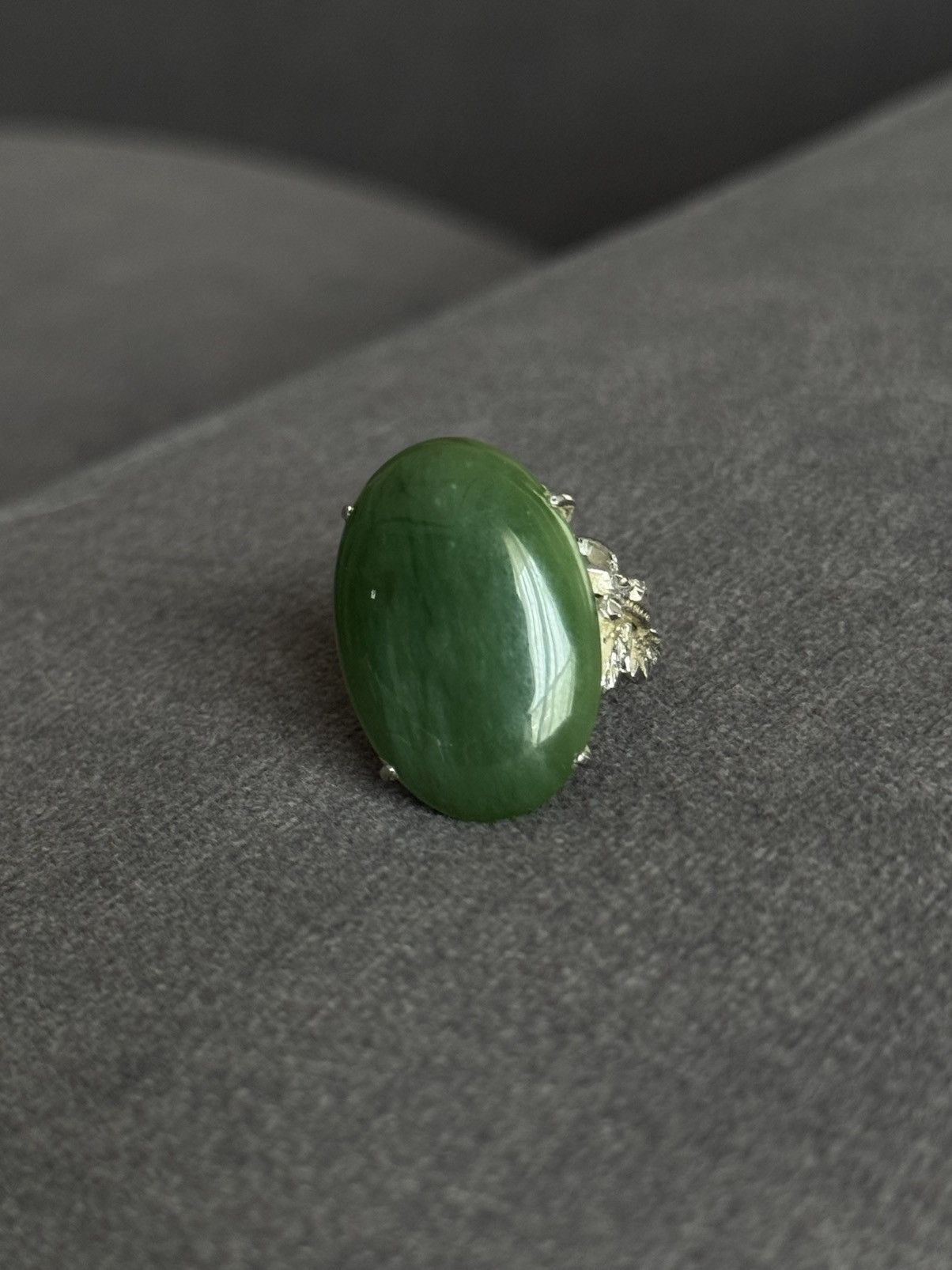 Jewelry GREEN JADE GEMSTONE RING Size ONE SIZE - 4 Thumbnail