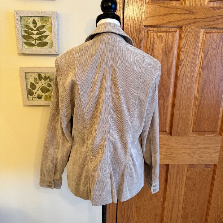 Croft & Barrow Croft & Barrow Jacket Womens M Beige Corduroy Blazer Button Size M / US 6-8 / IT 42-44 - 3 Thumbnail