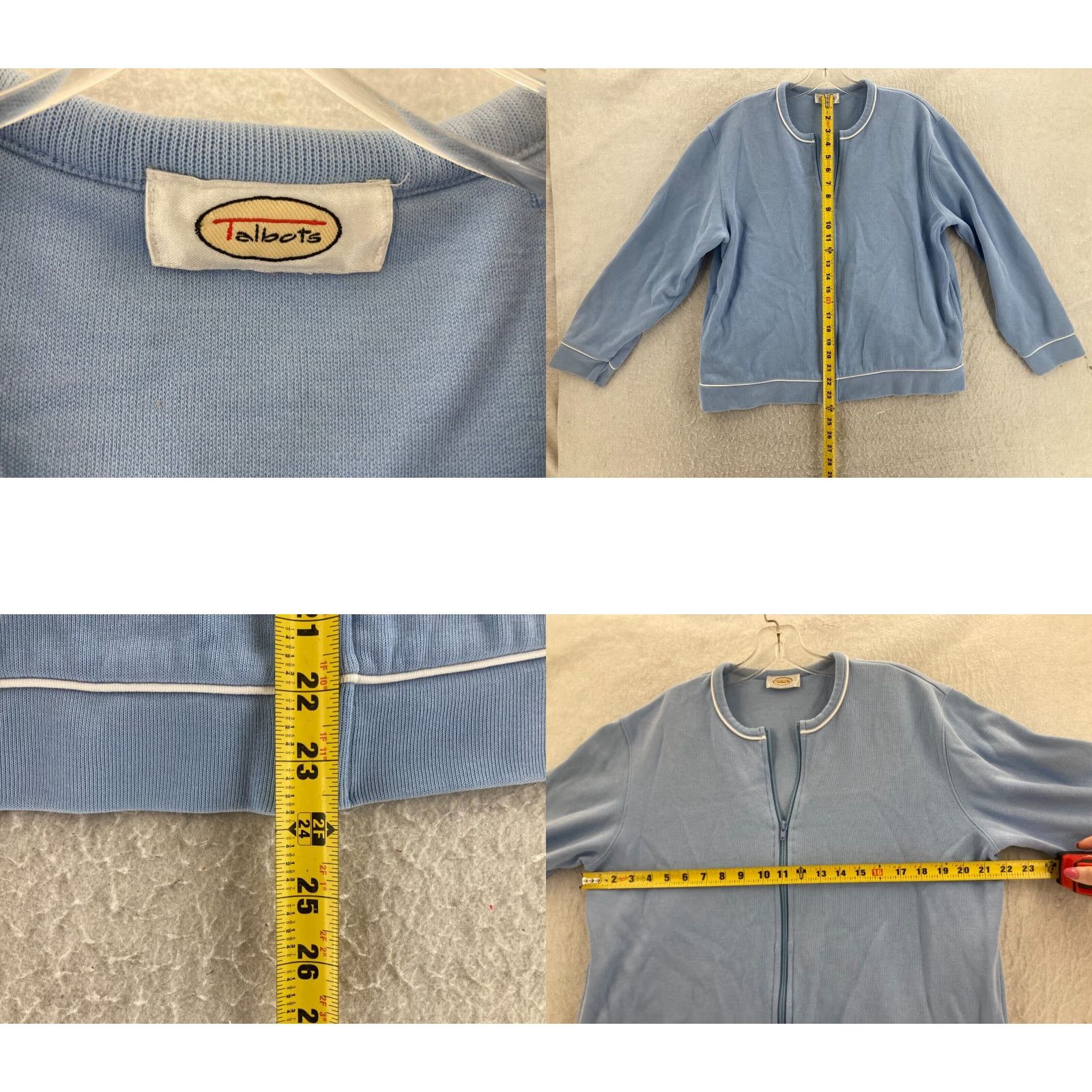Talbots Talbots Women's Blue Full Zip Sweater Jacket XL Size XL / US 12-14 / IT 48-50 - 2 Thumbnail