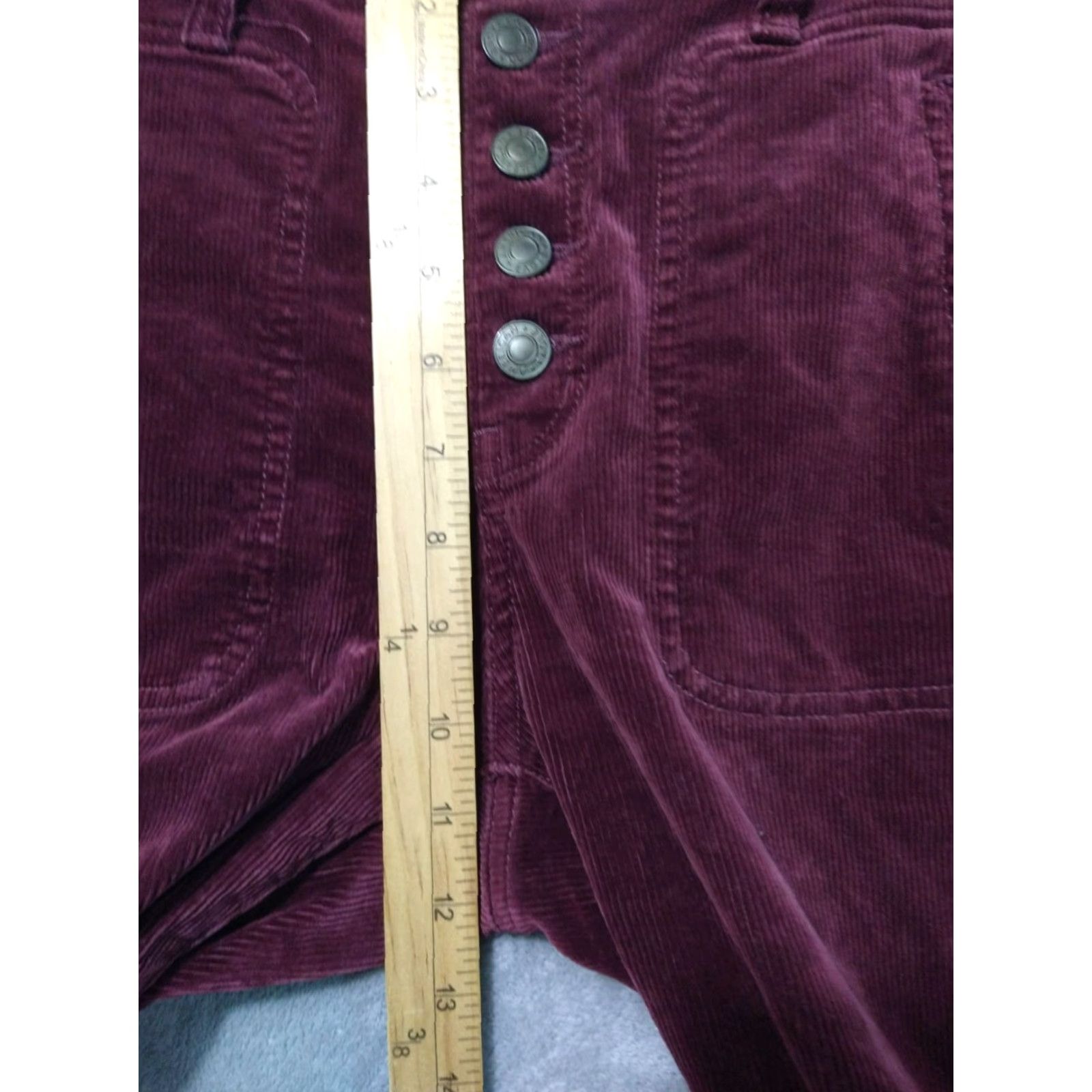 American Eagle Outfitters American Eagle Outfitters Jeans Womens 8 Red Corduroy Jegging High Rise Button Stretch Retro 90s Mens Womens Boys Girls Size 30" / US 8 / IT 44 - 4 Thumbnail