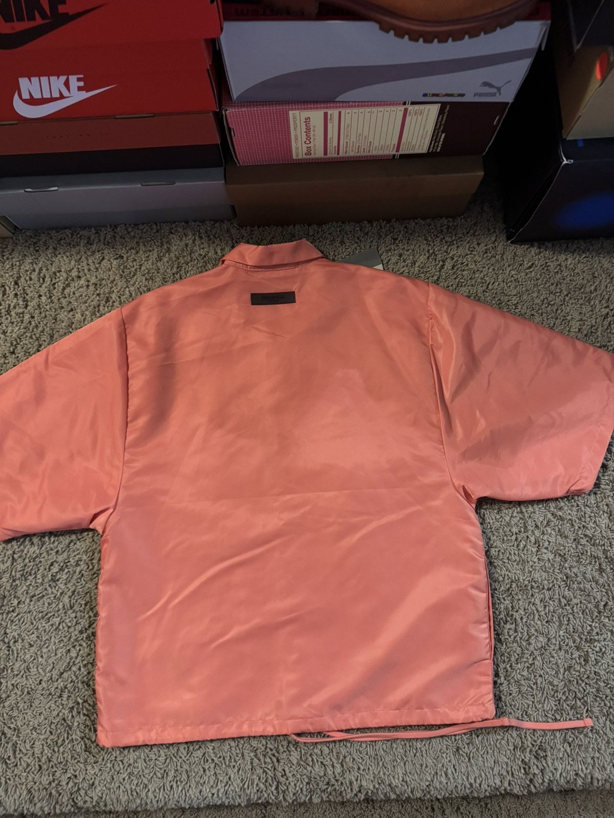 Essentials Coral Fear Of God Essential Nylon Button Up Shirt Size US S / EU 44-46 / 1 - 5 Thumbnail