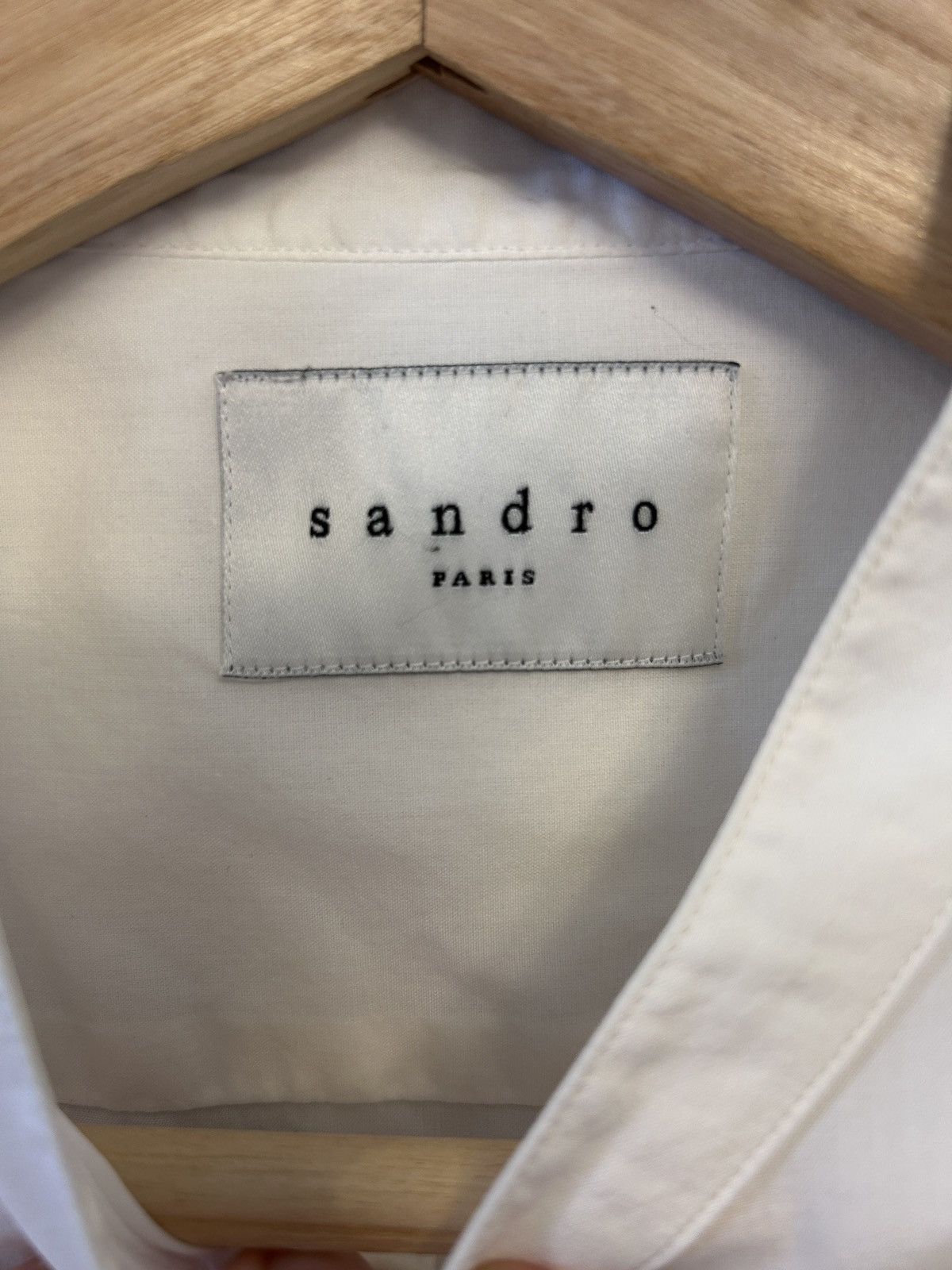 Sandro Collarless Long Sleeve Shirt 100% COTTON M Size US M / EU 48-50 / 2 - 5 Thumbnail