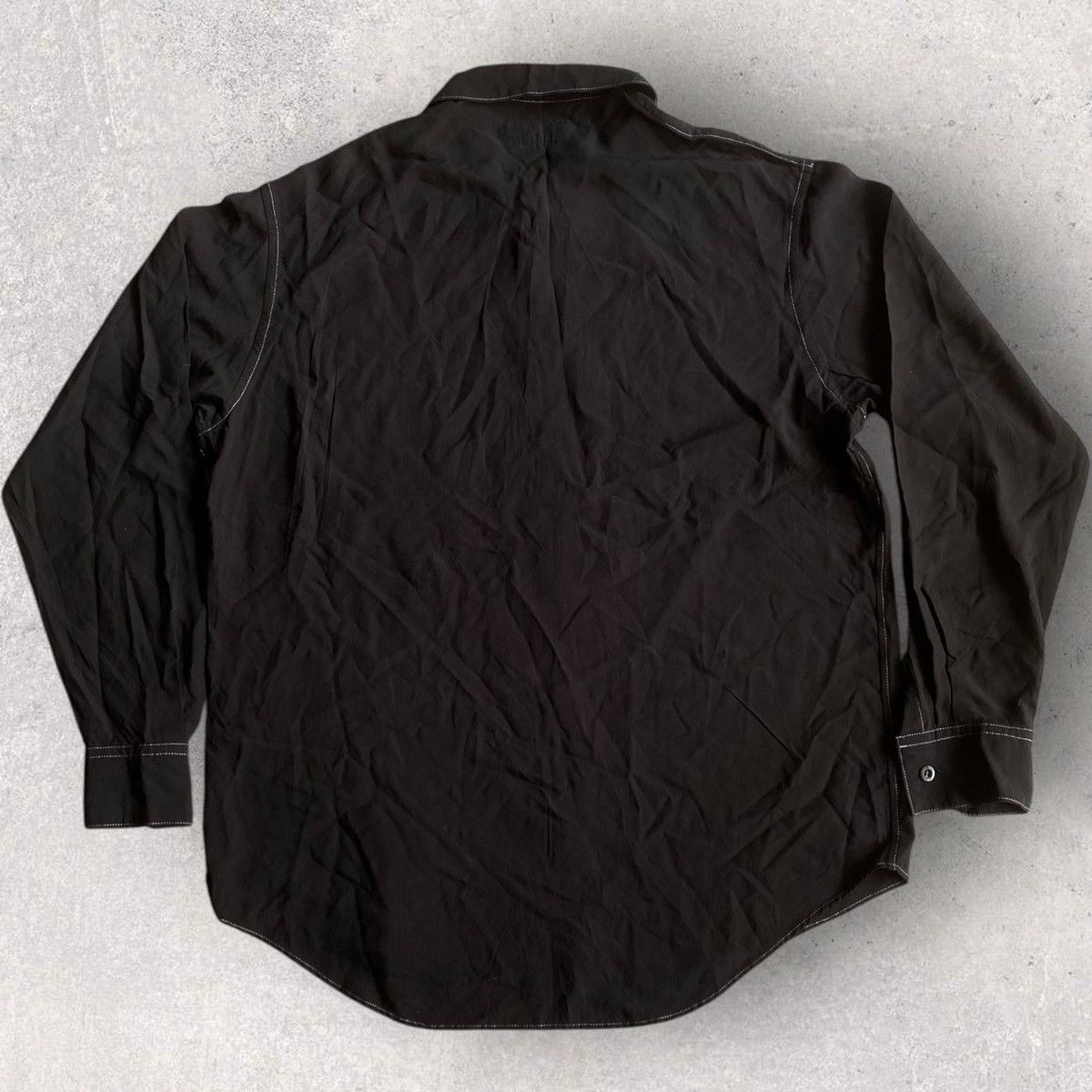 Yohji Yamamoto Mainline Contrast Stitch Rayon Oversize Shirt Size US M / EU 48-50 / 2 - 4 Thumbnail