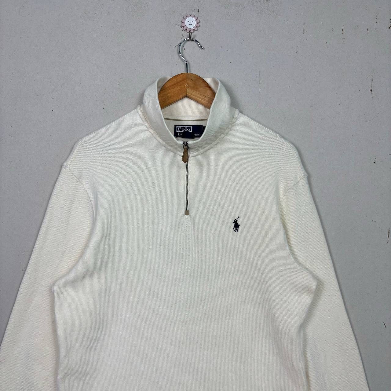 Polo Ralph Lauren Polo Ralph Lauren Pony Half-zip Sweatshirt Cream Size US L / EU 52-54 / 3 - 3 Thumbnail