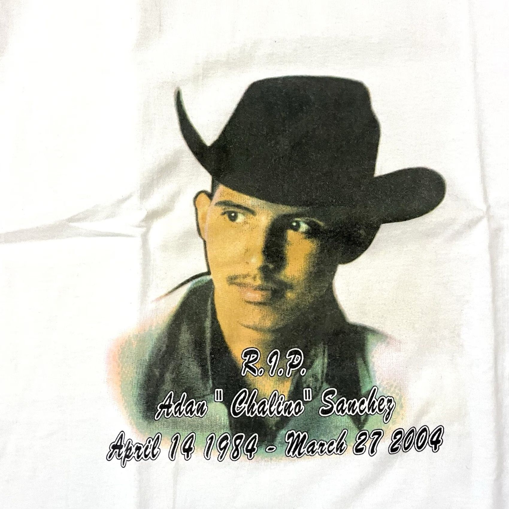 Hanes VINTAGE Adan Chalino Sanchez T Shirt Mens L White Narco 90s Band Mexico Mexican Chicano Corridos Banda Narco News Size US L / EU 52-54 / 3 - 2 Thumbnail