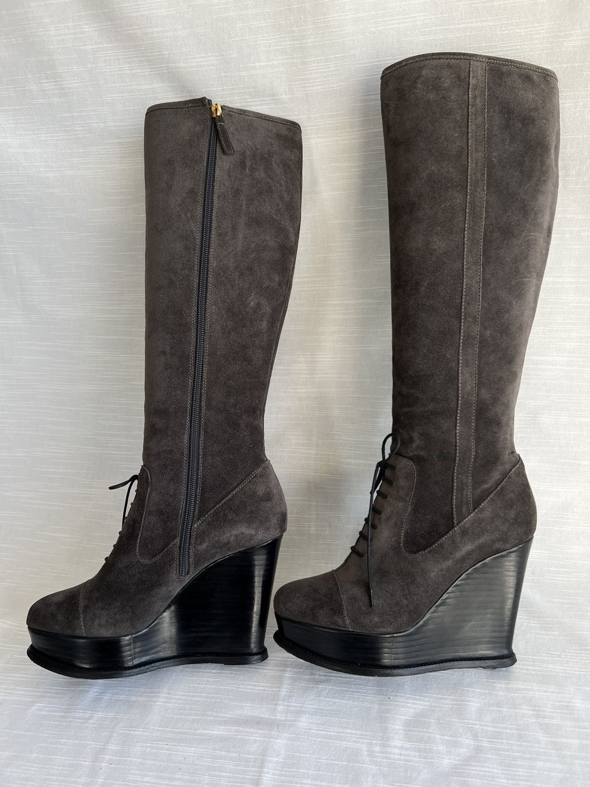 Moschino Moschino Knee-High Boots Suede Size US 7 1/2 EU 38 Size US 7.5 / IT 37.5 - 6 Thumbnail