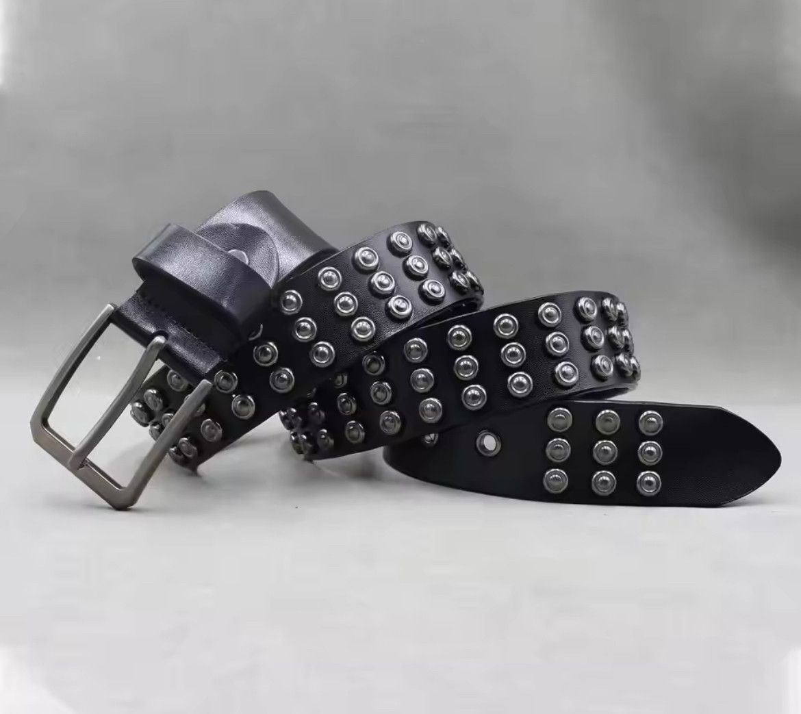 Japanese Brand × Vintage Punk Round Rivet Head Studded Leather Belt Size ONE SIZE - 3 Thumbnail