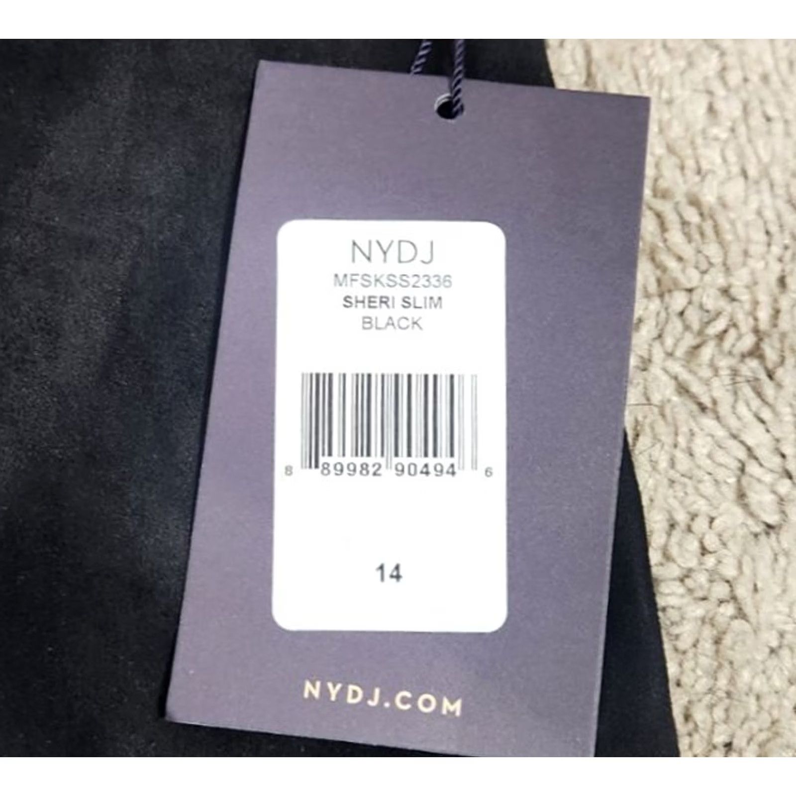 NYDJ NYDJ Sheri Slim Jeans Womens 14 Black Velvet Feel Pants Size 36" / US 14 / IT 50 - 5 Thumbnail